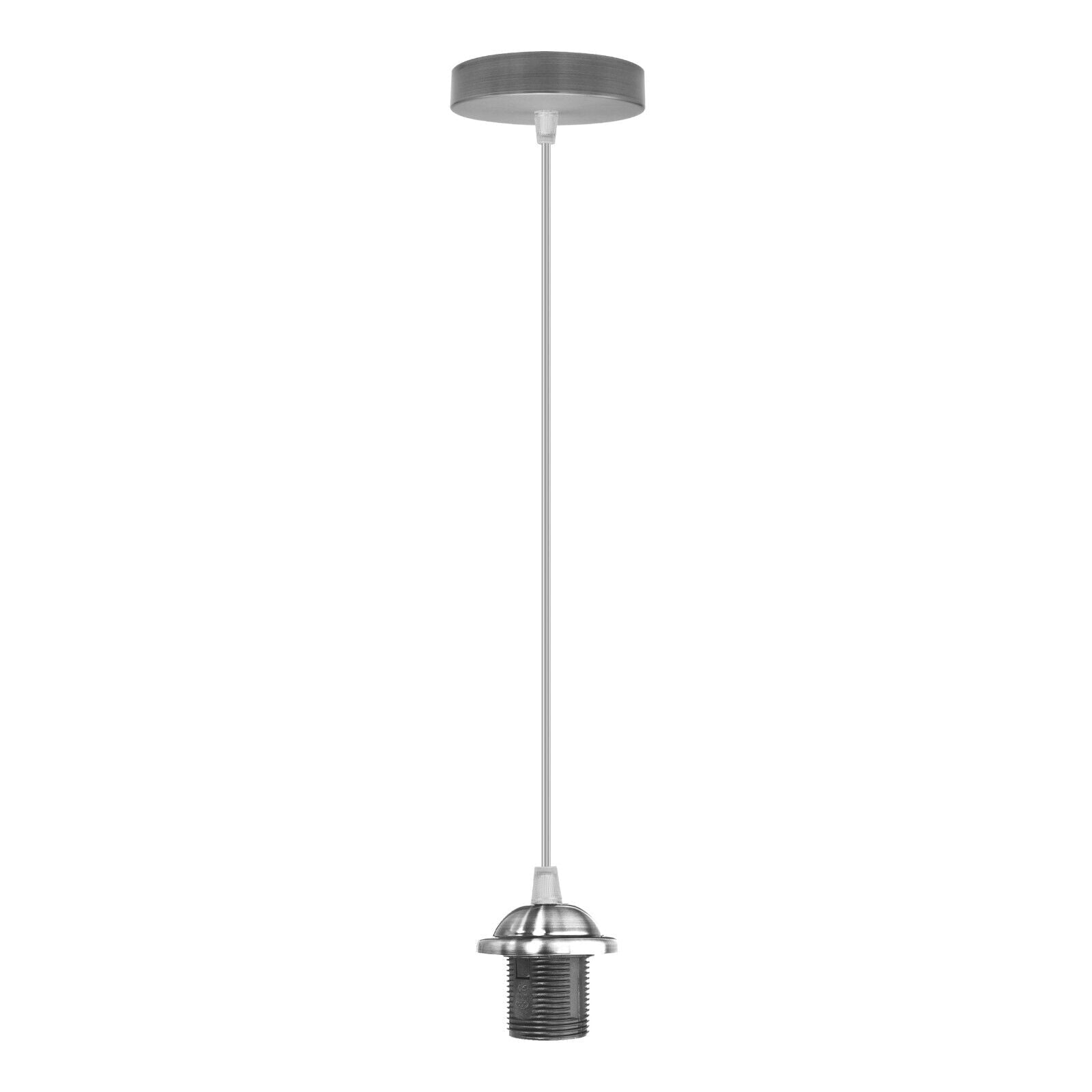 Vintage Industrial E27 Metal Pendant Light Kit with Adjustable Braided Cable