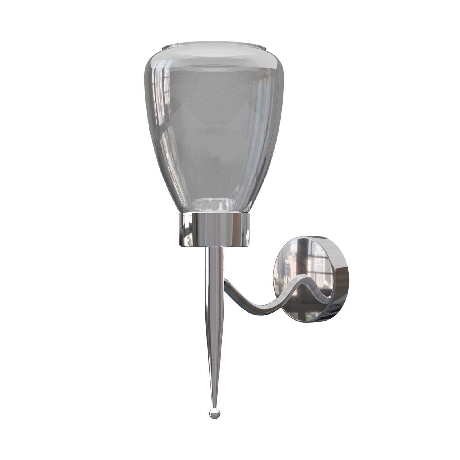 Modern Wall Sconces Smoked Glass Shade Wall Light ~5982