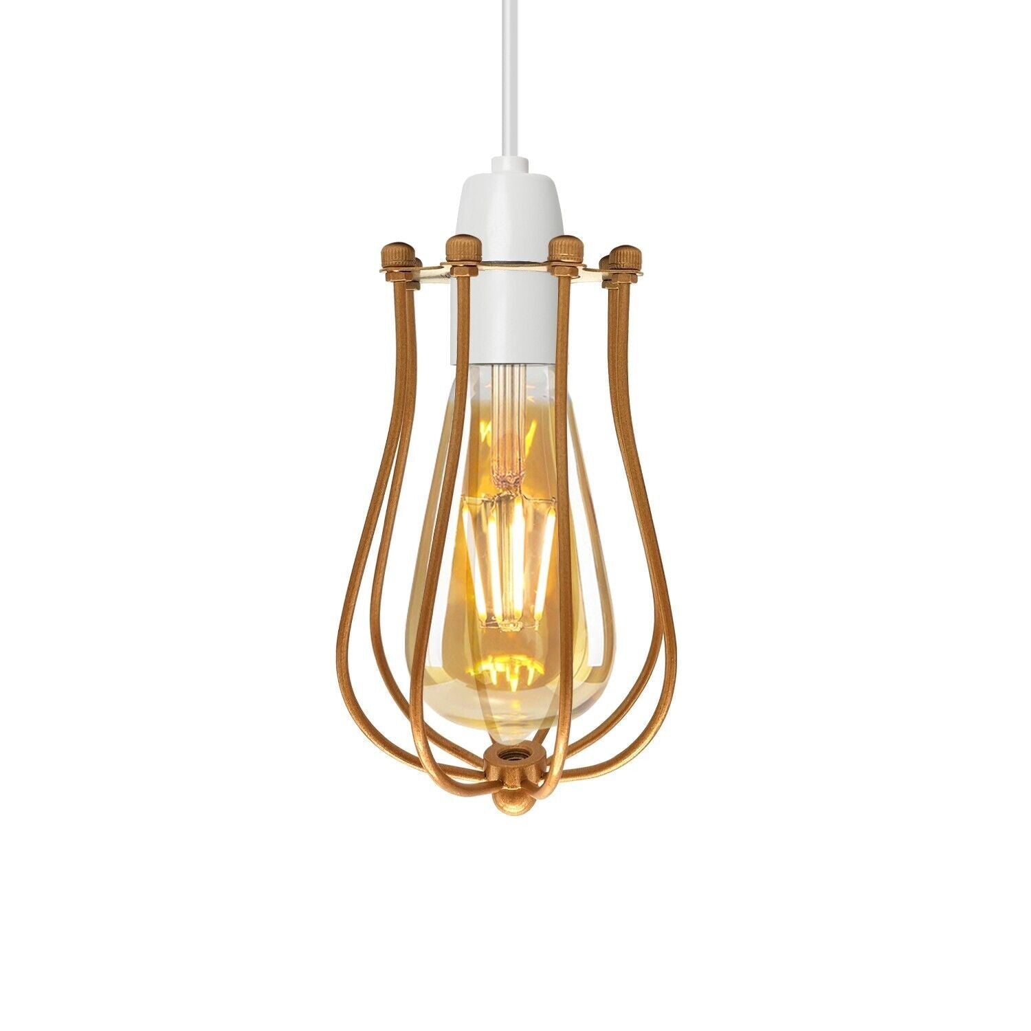 Vintage Industrial Metal Cage Pendant Lamp Shade Easy Fit Refurbished Lighting