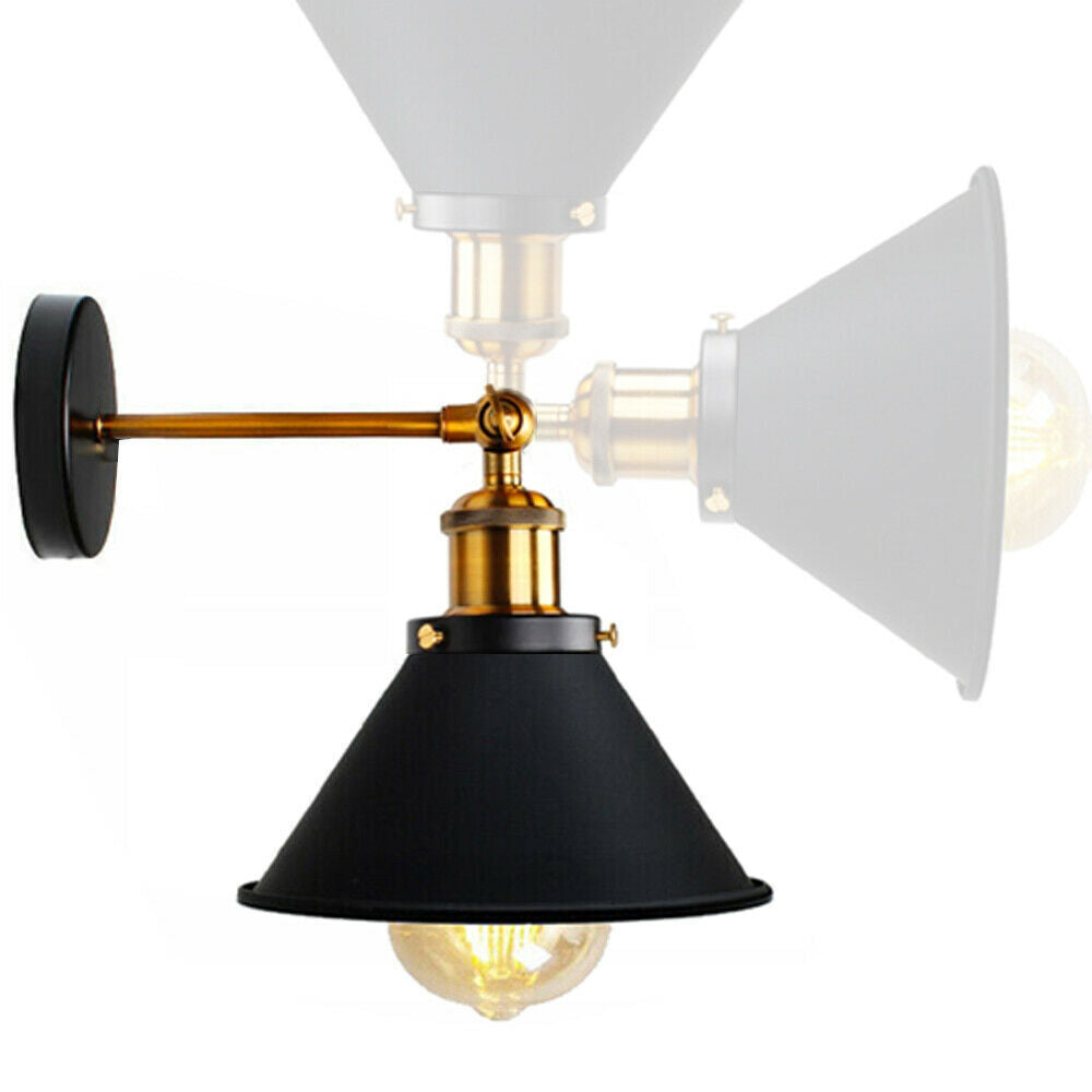 Industrial Black Metal Wall Sconce Vintage Retro Indoor Light Fixture