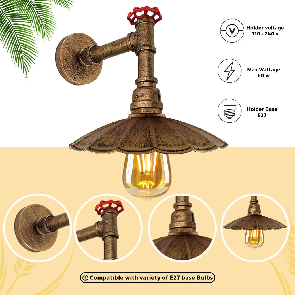 Industrial Pipe Wall Lighting Fixture ~ 5861