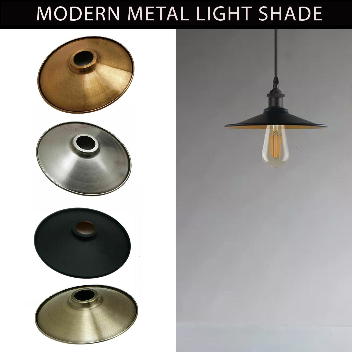 Vintage Retro Metal Ceiling Pendant Lampshade Easy Fit Light Shade Interior Decor