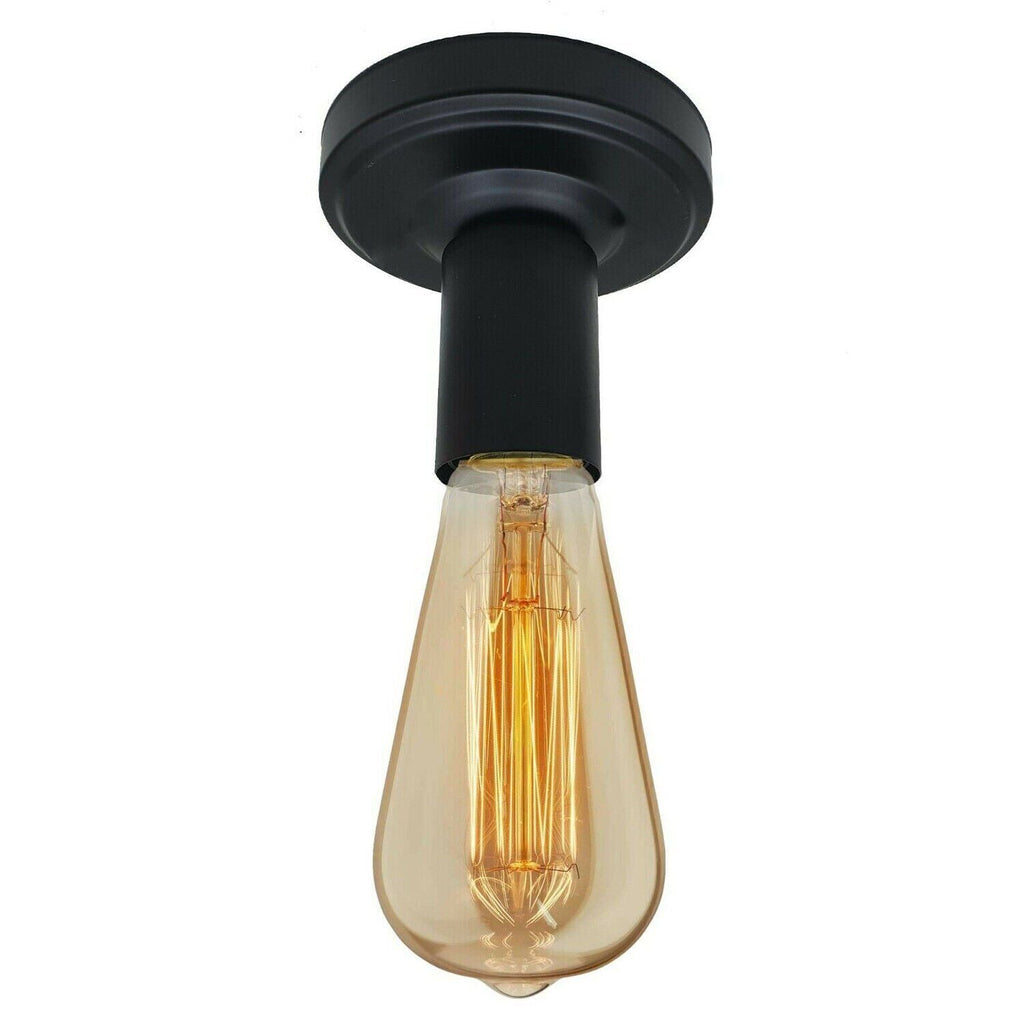 Ceiling Lamp Black Holder E27 Light Bulb Holder Light ~6033