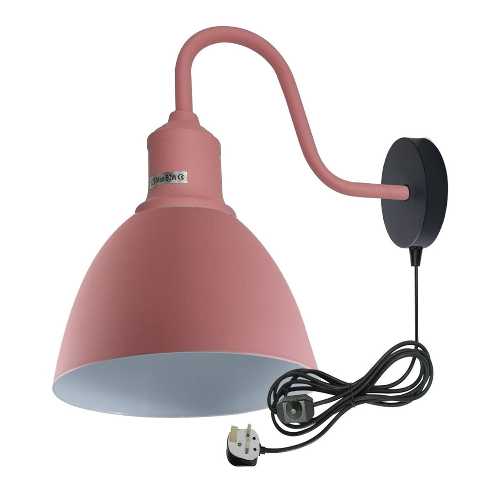 Vintage Industrial Plug-In Wall Light with Dimmer, E27 Metal Sconce Lamp
