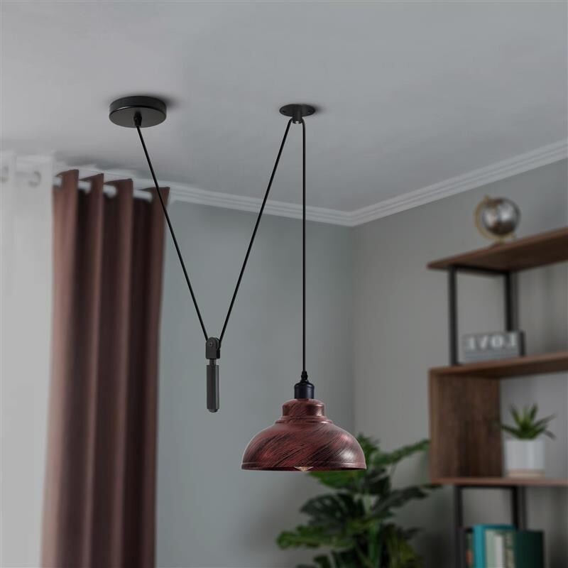 1-Way Spider Pendant Light | Industrial Curvy Hanging Lamp ~6234