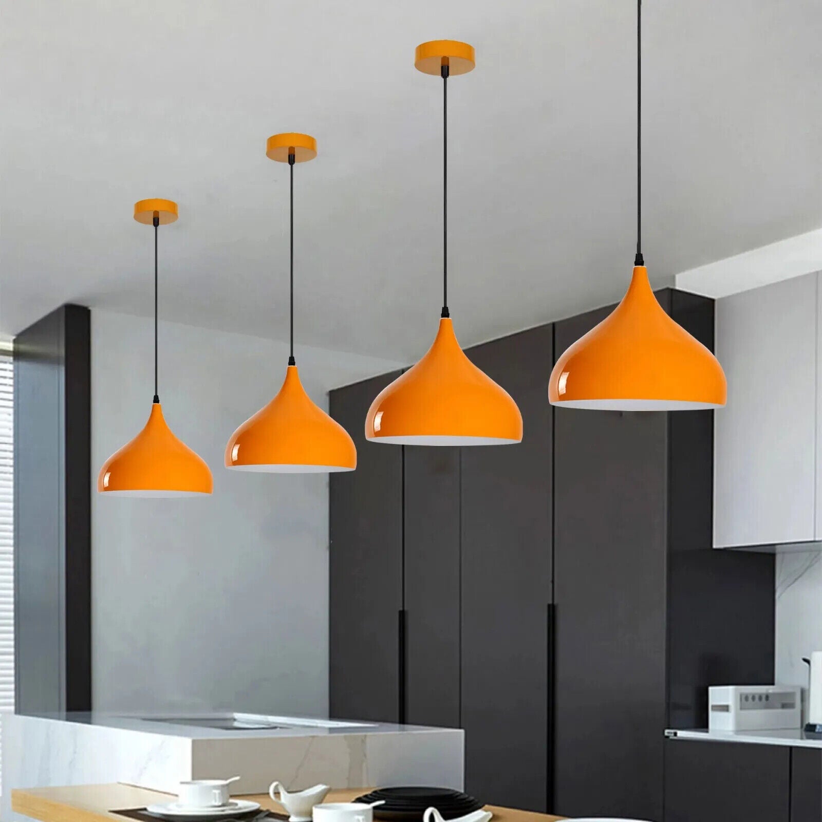 Stylish Industrial Metal Pendant Light, Retro Ceiling Lamp for Modern Kitchens