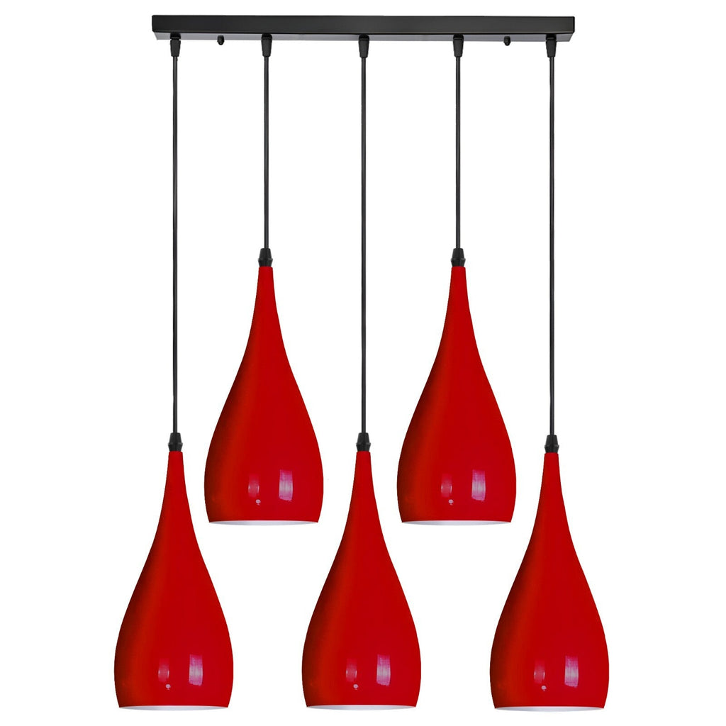Vintage Industrial 5-Light Teardrop Ceiling Pendant Lamp Fixture