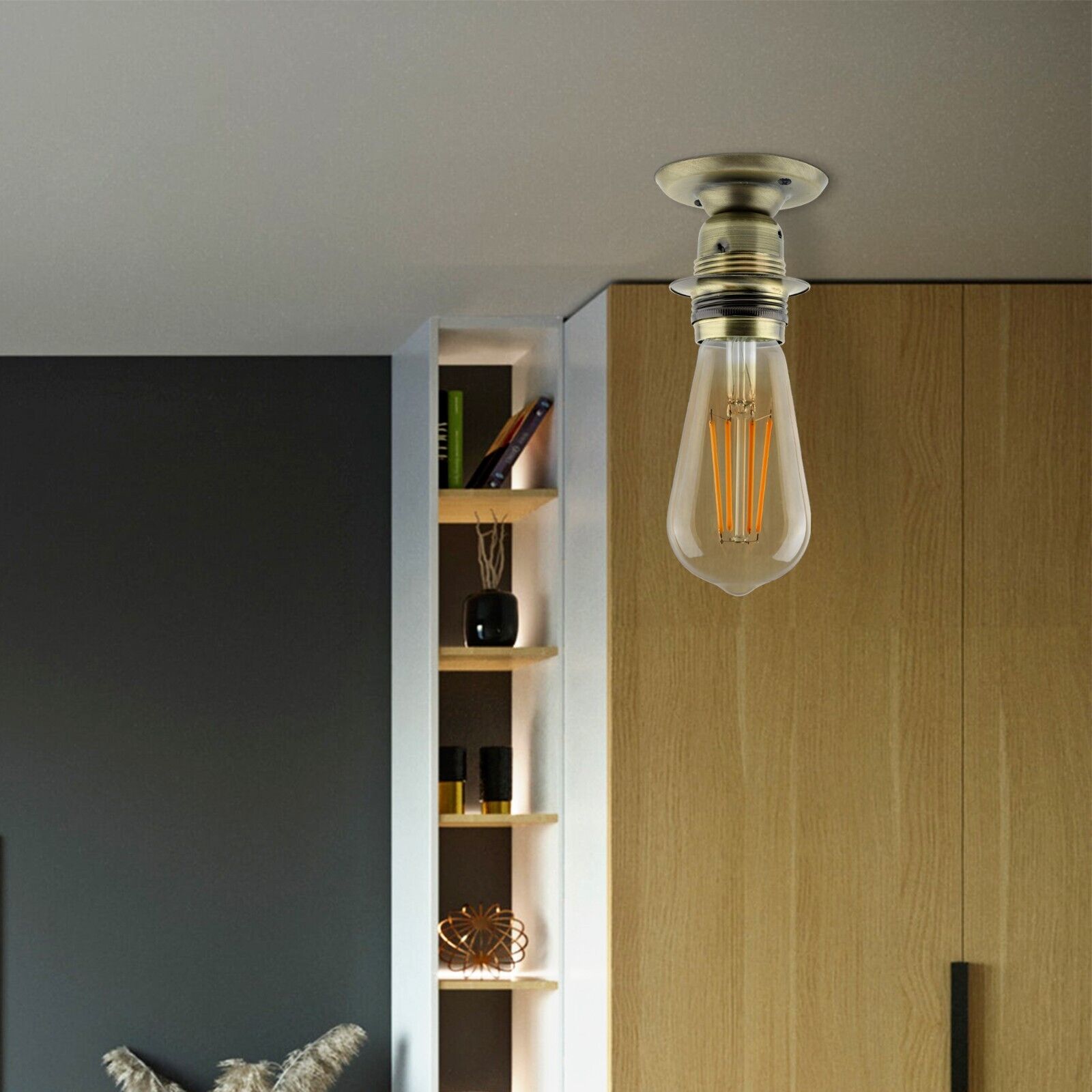 E27 Lamp Bulb Holder Vintage Edison Holder Light Fitting ~6017