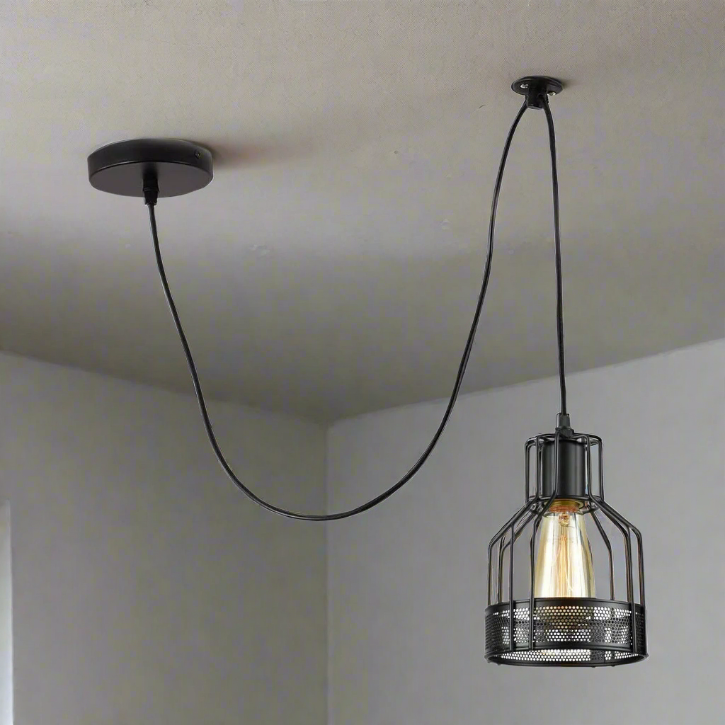 Industrial Black Spider Pendant Light Fixture with Multiple Heads for Modern Ceilings