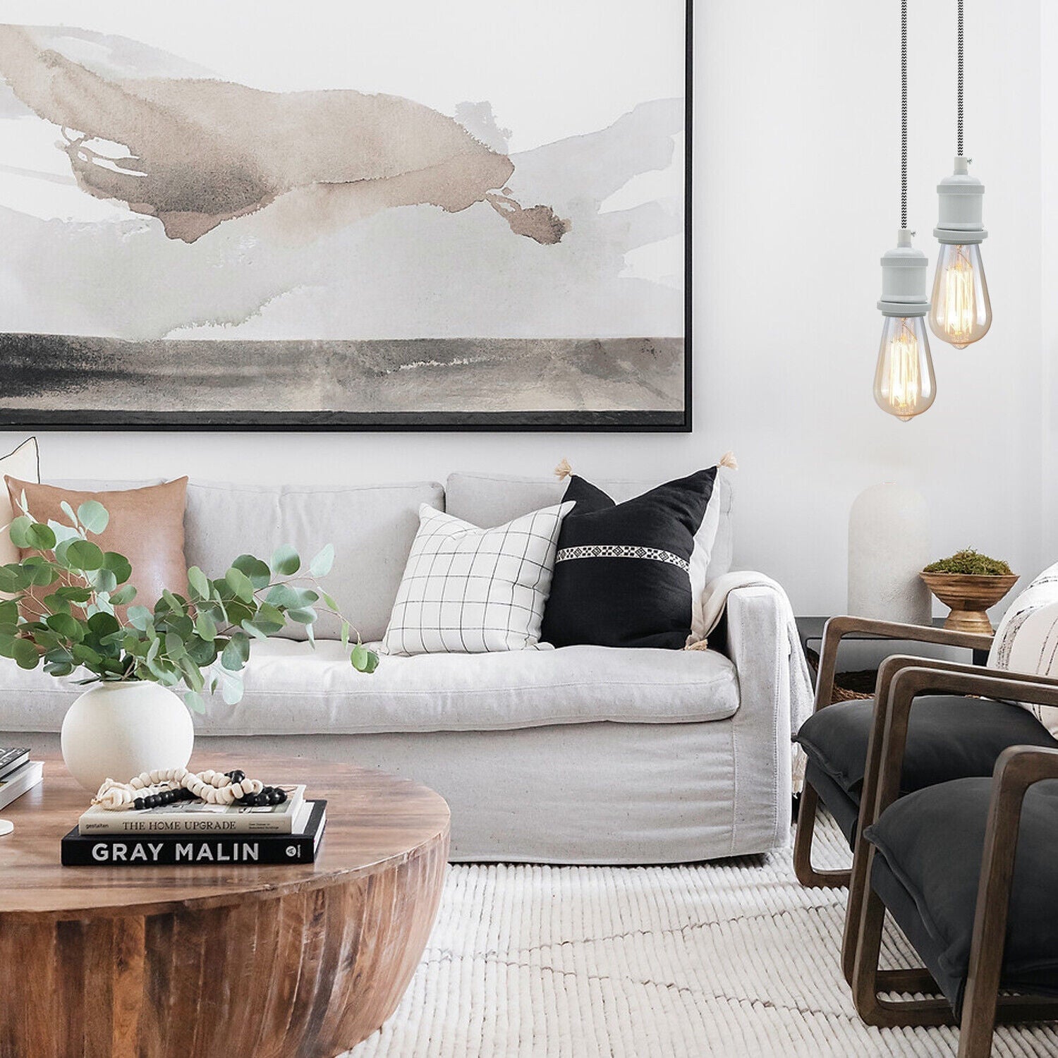 2m Pendant Light Fittings Ceiling Rose E27 Holder Suspension Set~5788