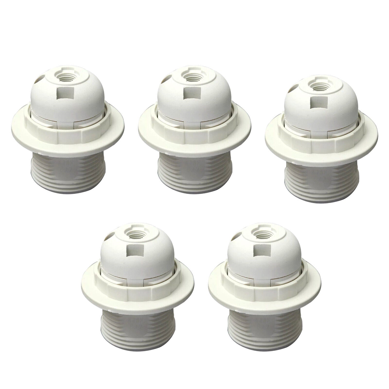 White E27 Edison Screw Pendant Lamp Holder - Vintage Style Bulb Socket