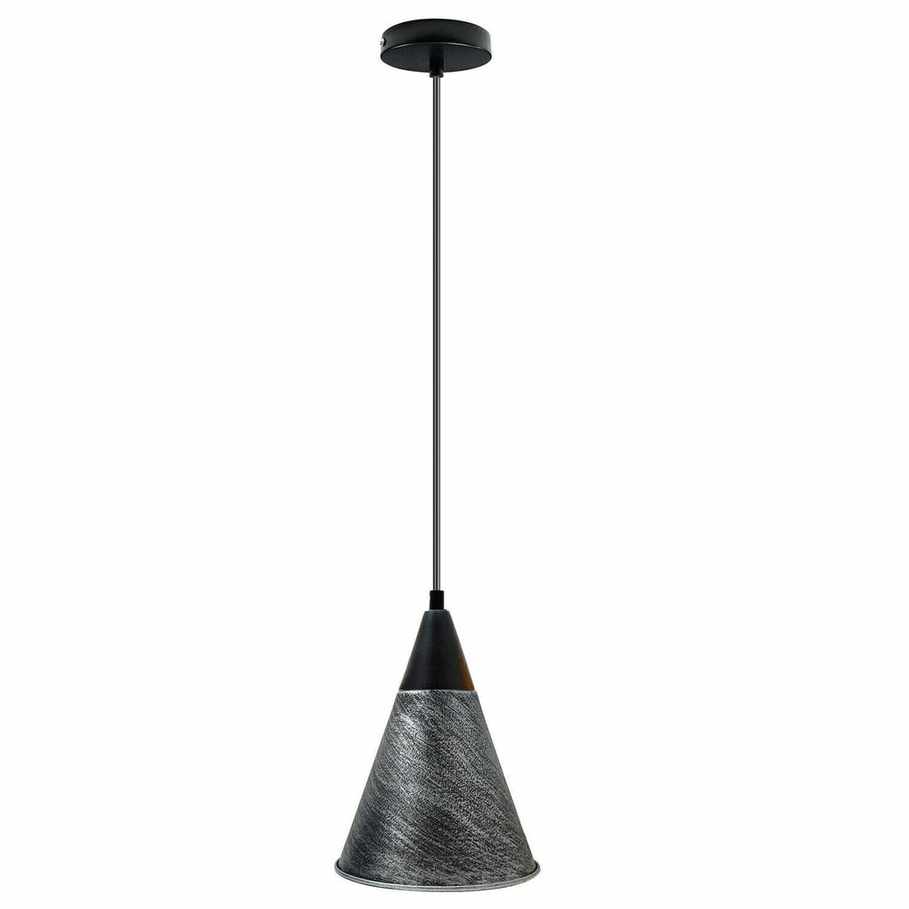 Industrial Vintage Metal Pendant Ceiling Light Fixture, Adjustable Wire, E27 Base