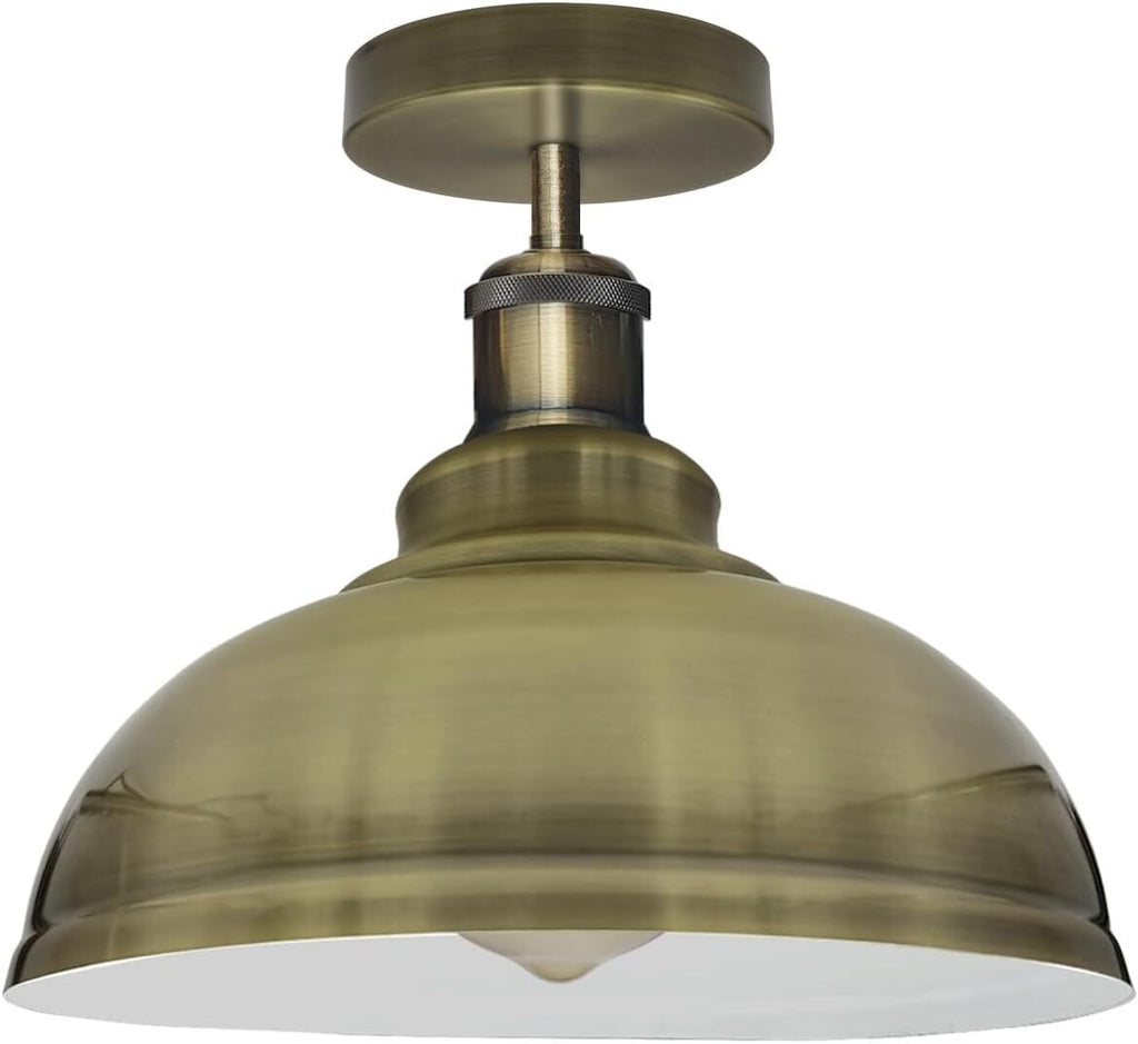 Industrial Style Flush Mount Ceiling Light with Curvy Metal Dome Shade