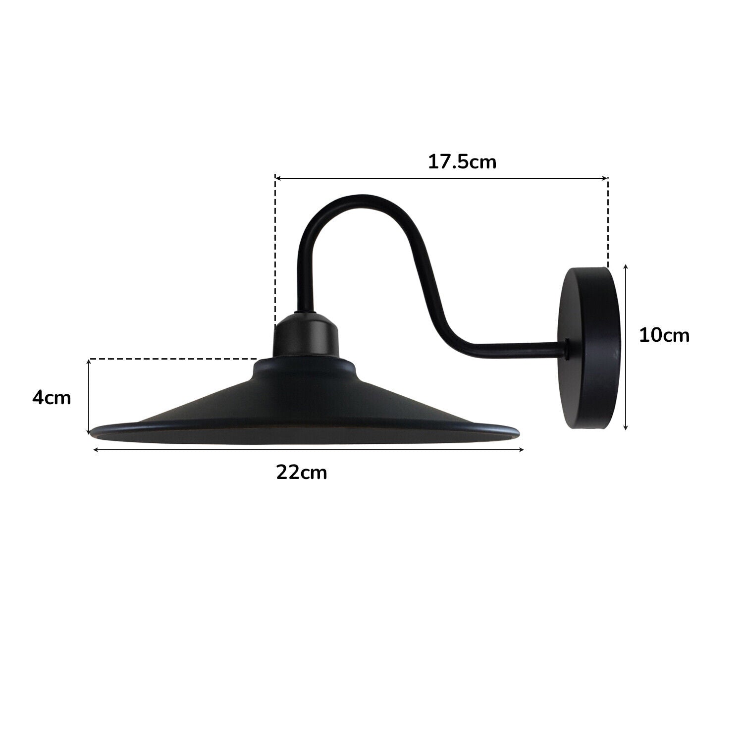 Industrial Black Metal Wall Sconce Light Fixture Retro Vintage Style Lamp