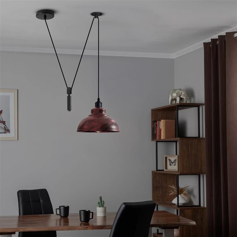 1-Way Spider Pendant Light | Industrial Curvy Hanging Lamp ~6234