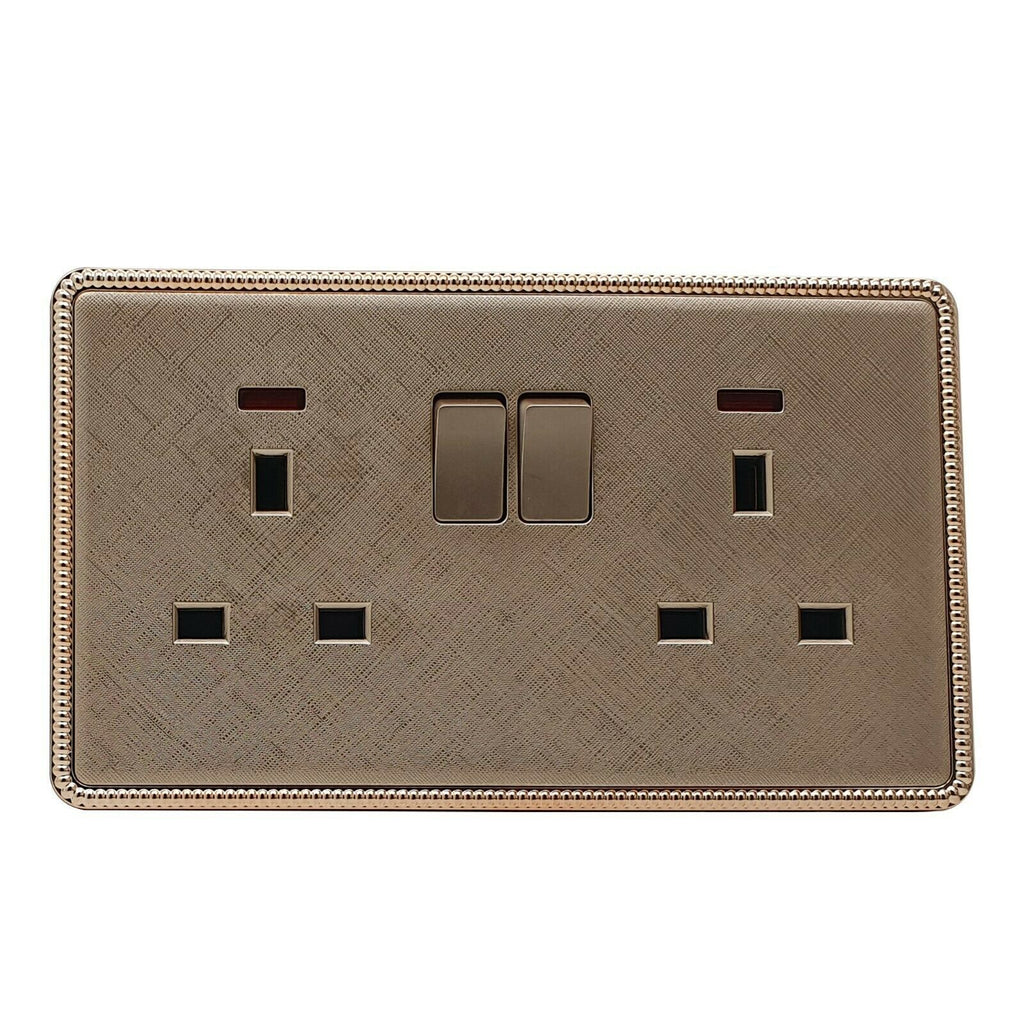 13A Dual Wall Socket with USB Charging Ports and LED Indicator