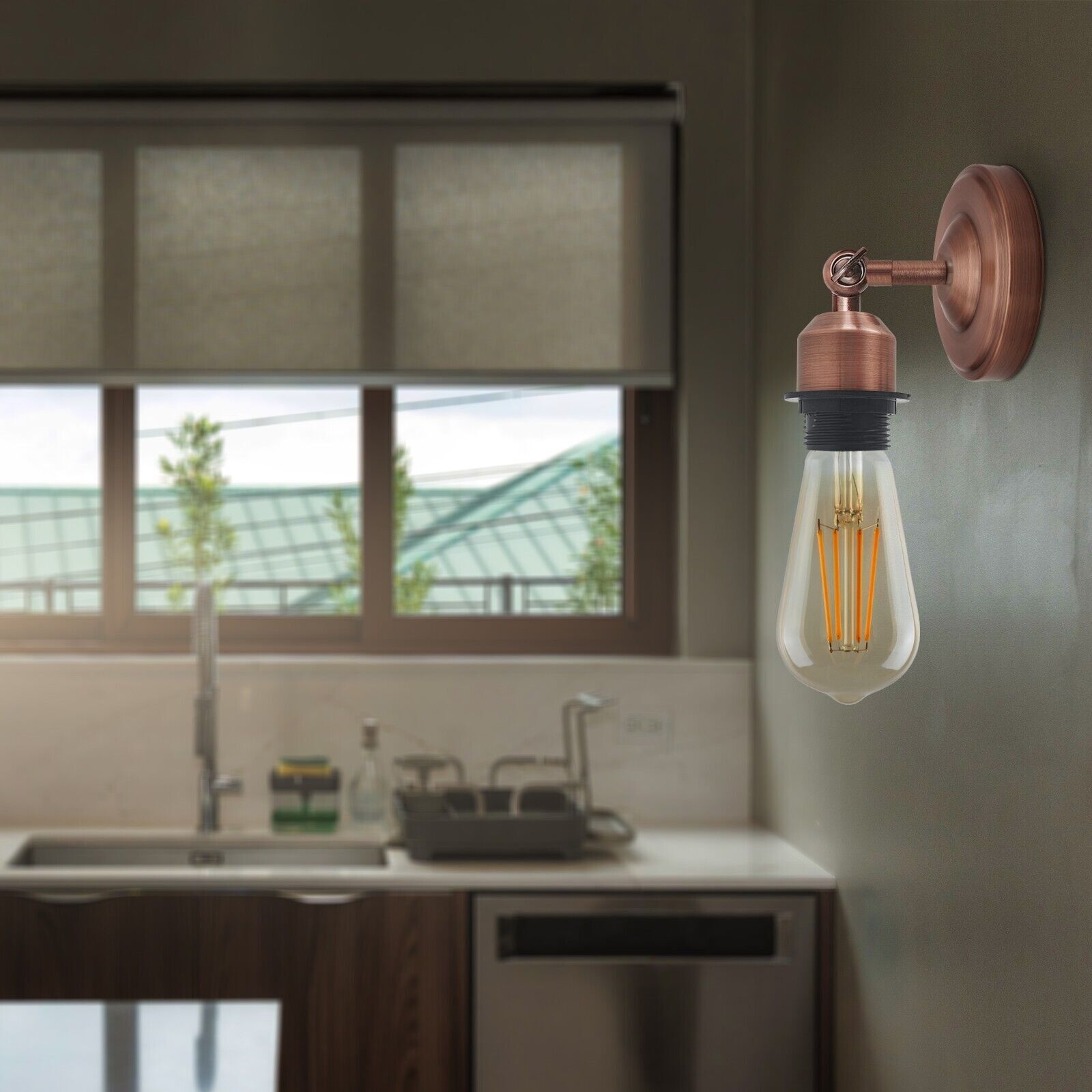 Adjustable Arm Vintage Industrial Metal Wall Sconce E27 Light Fixture