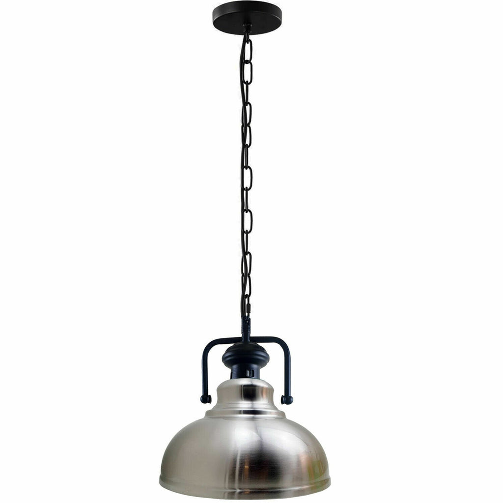 Industrial Metal Chain E26 Pendant Hanging Light Fixture with Shade