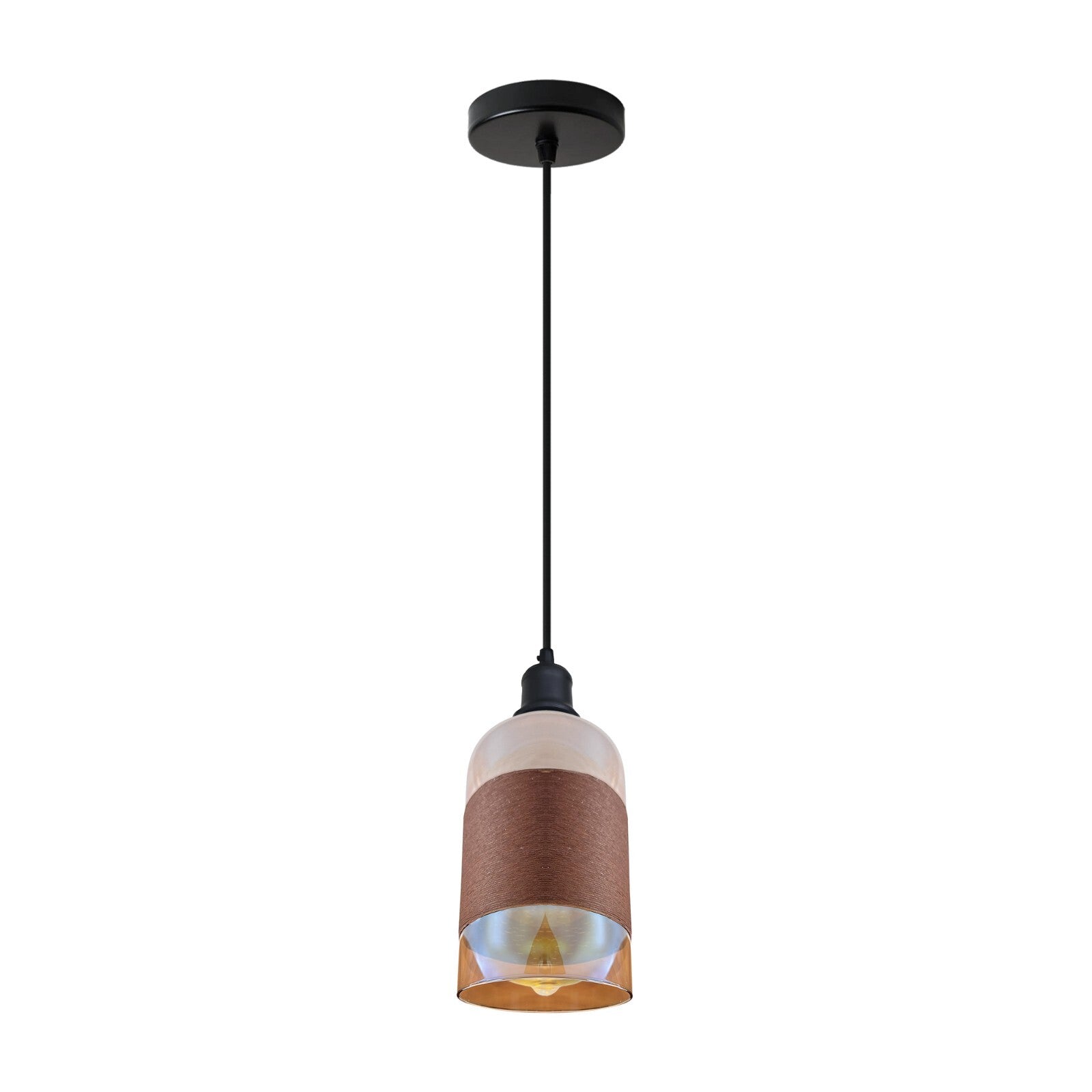 Industrial Retro Glass Shade E27 Pendant Ceiling Light Fitting for Home Decor
