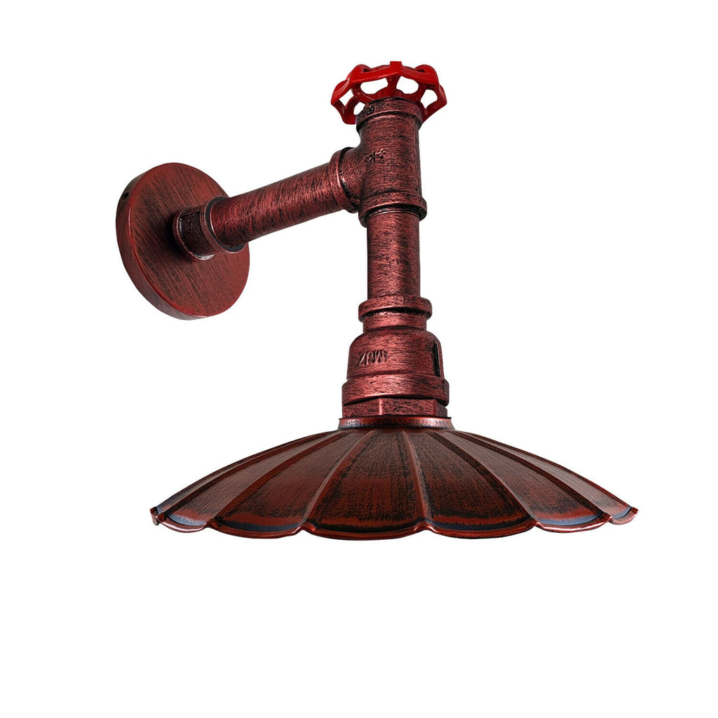 Industrial Retro Pipe Wall Light Fixture, Umbrella Shade, Durable Metal