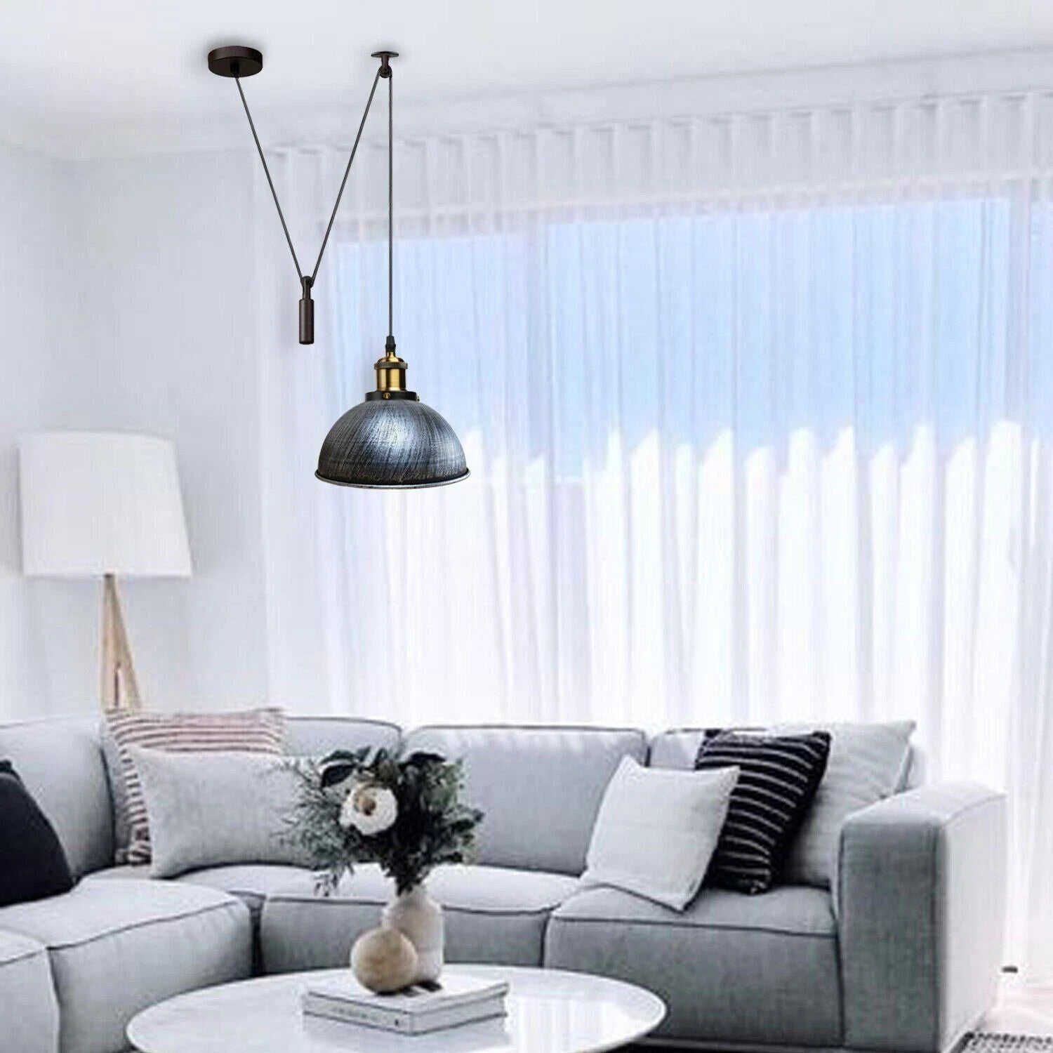 Pulley Pendant Light E27 Metal ~6283