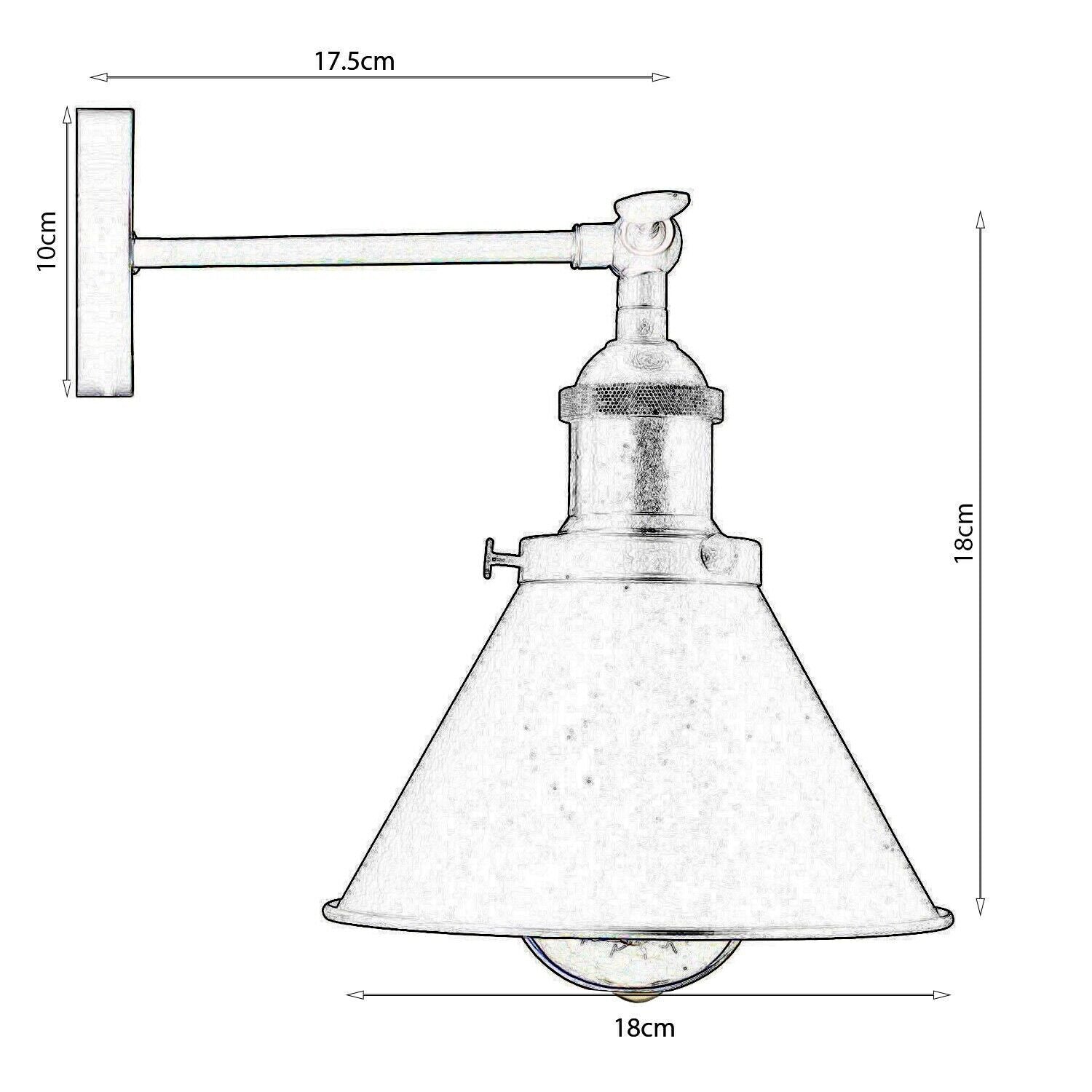 Industrial Black Metal Wall Sconce Light Fixture Retro Vintage Style Lamp