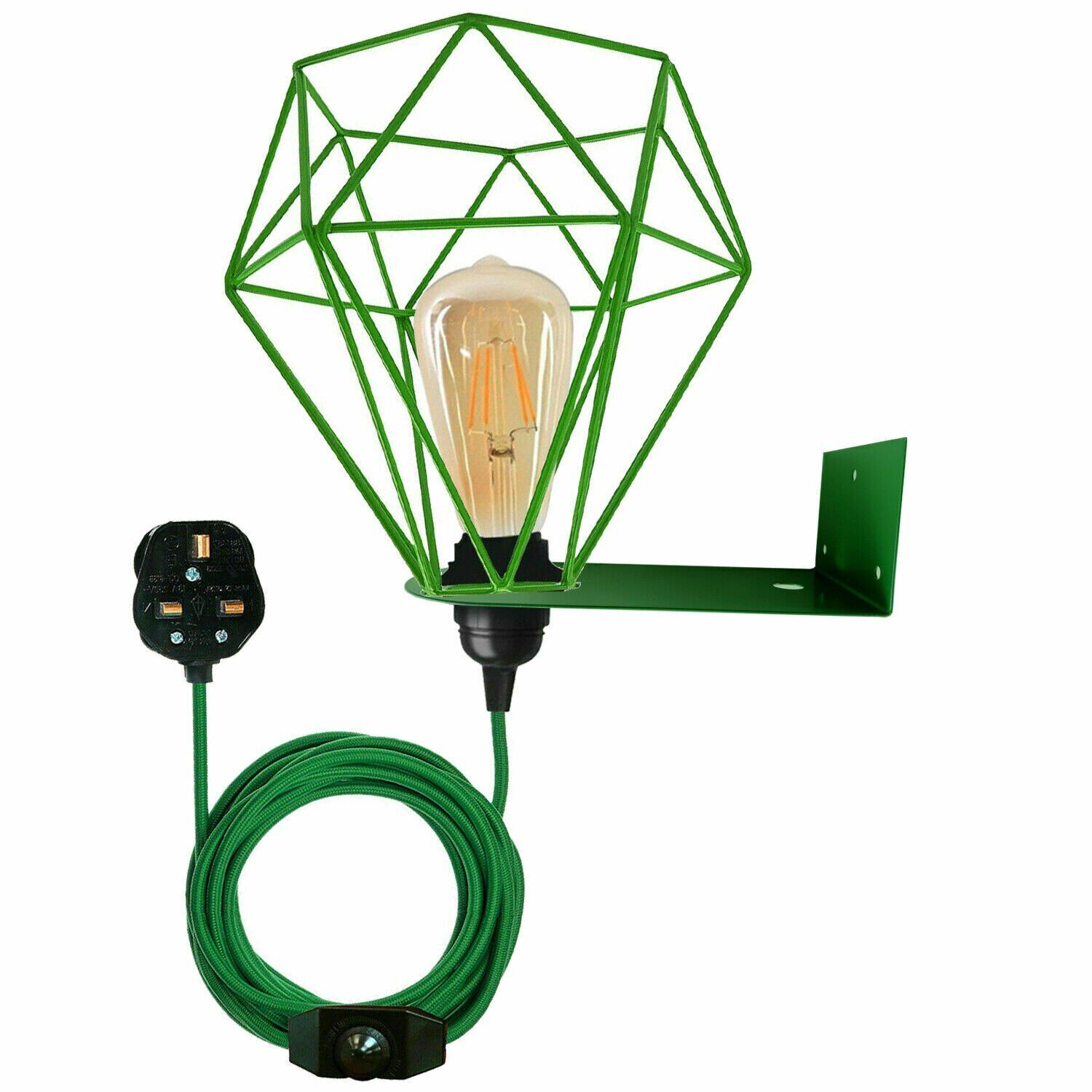 Modern Industrial Plug-in Metal Swing Arm Wall Sconce Light with Dimmer Switch