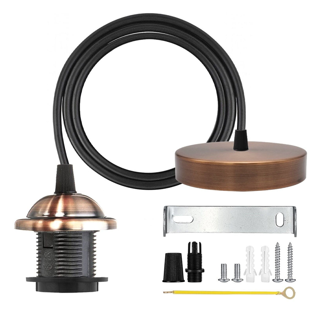 Industrial Style Metal E27 Adjustable Pendant Light Fixture for Modern Home