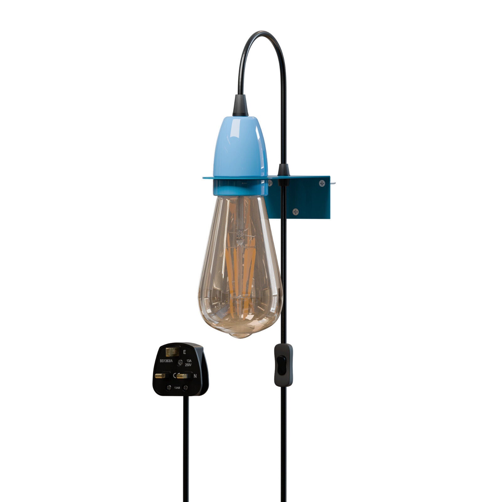 Modern Plug-In Wall Light E27 Socket, Adjustable Hanging Cord, Easy Installation