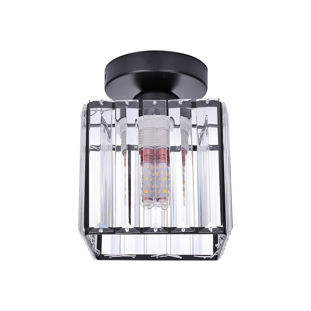 Modern K9 Crystal Square Semi-Flush Mount Ceiling Light for Elegant Home Illumination