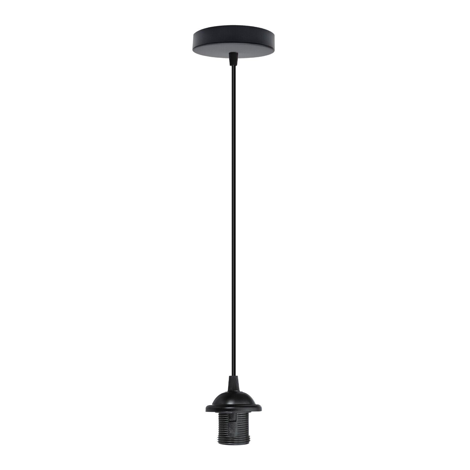 Industrial Metal E27 Adjustable Pendant Light Fixture, Multiple Finishes, Pack Options
