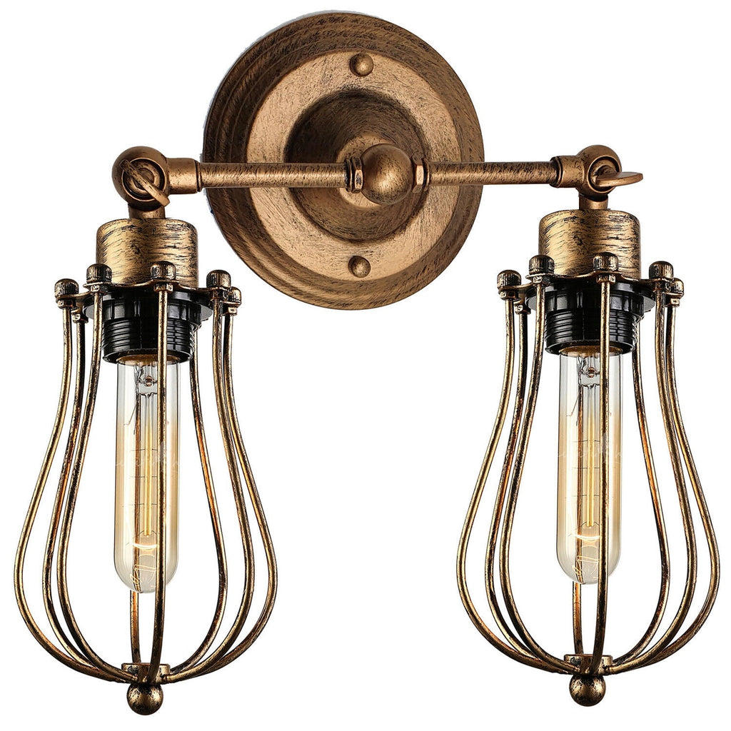Industrial Wall Light Metal Wire cage E27 Wall Sconce Fitting ~6016