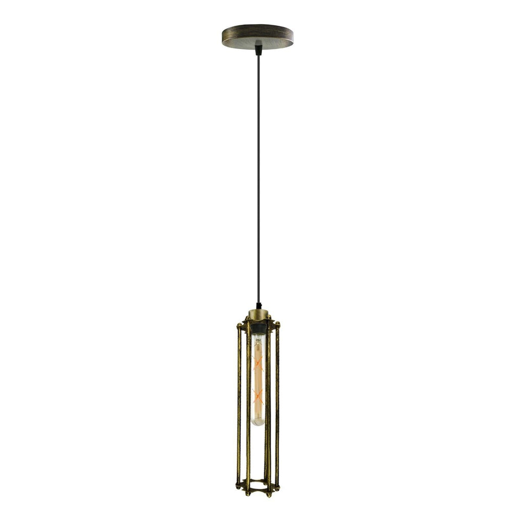 Industrial Metal Cage Pendant Light, Retro Hanging Ceiling Lamp Fixture