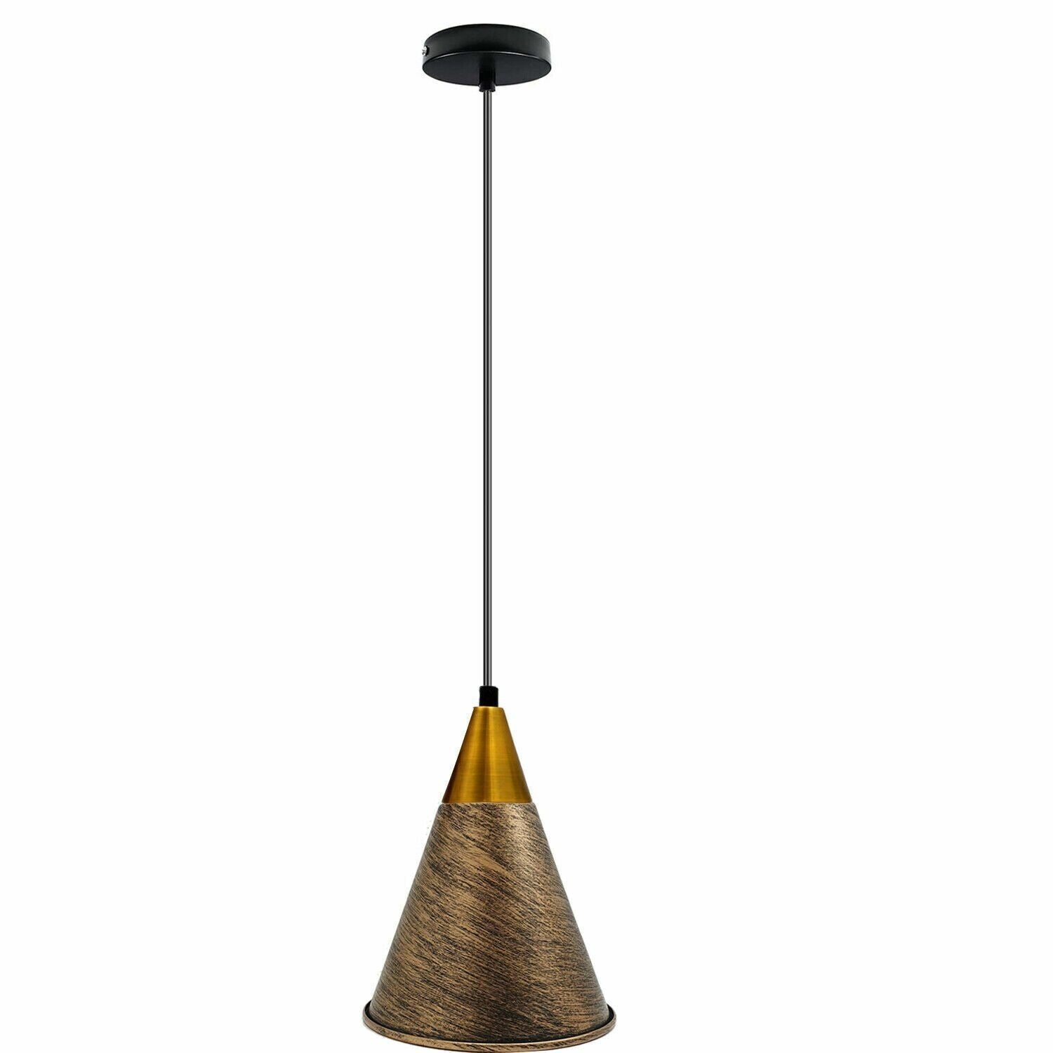 Industrial Vintage Metal Pendant Ceiling Light Fixture, Adjustable Wire, E27 Base