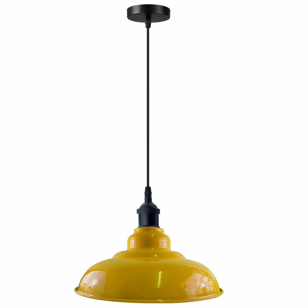 Industrial Metal Dome Pendant Light E27 Base, Vintage Kitchen Island Fixture