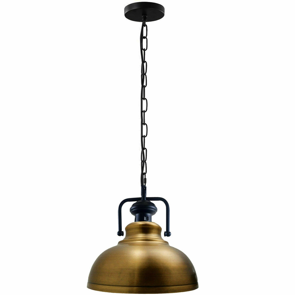 Industrial Metal Chain E26 Pendant Hanging Light Fixture with Shade
