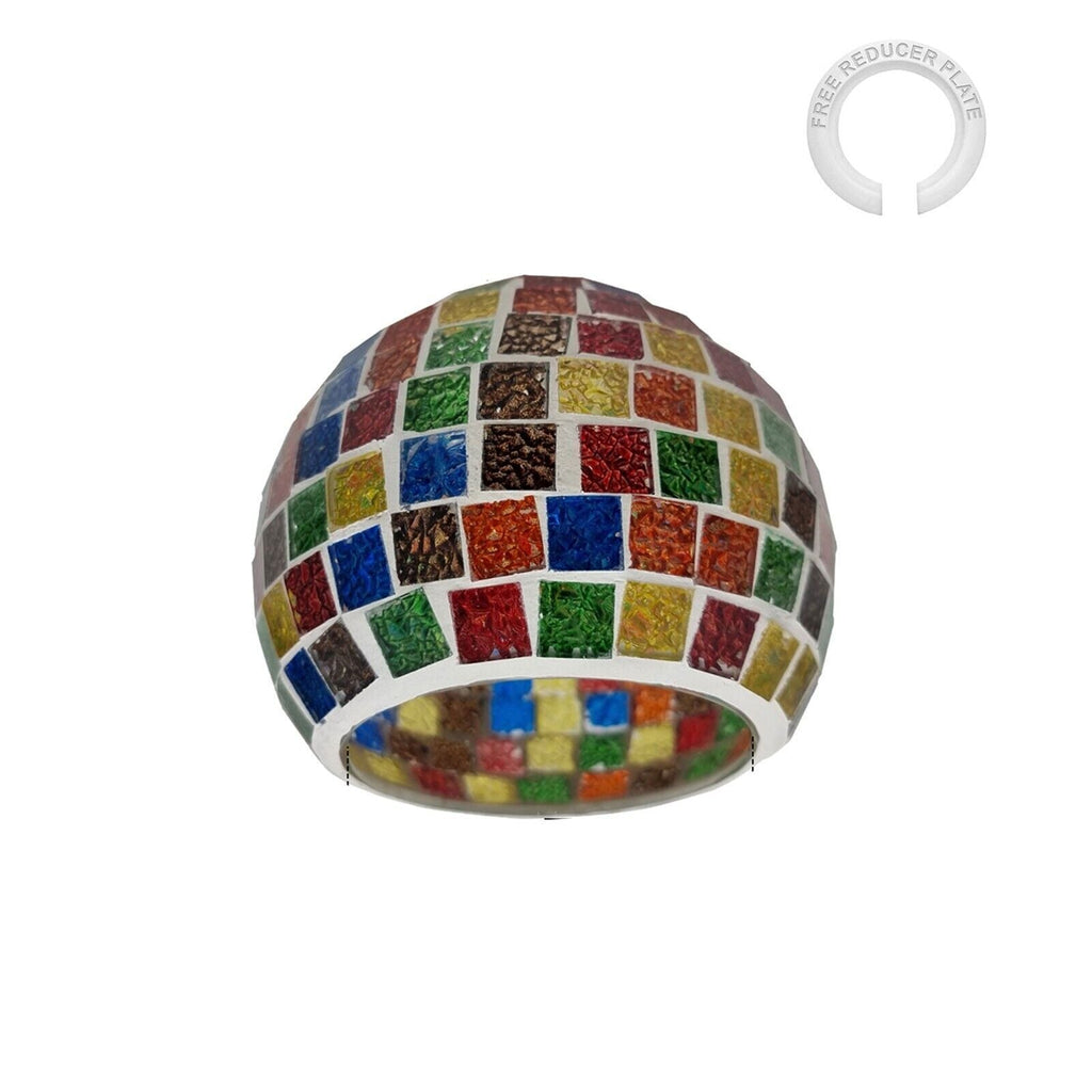 Easy Fit Modern Multicolored Glass Globe Mosaic Patterned Lampshade Hand-Crafted Design