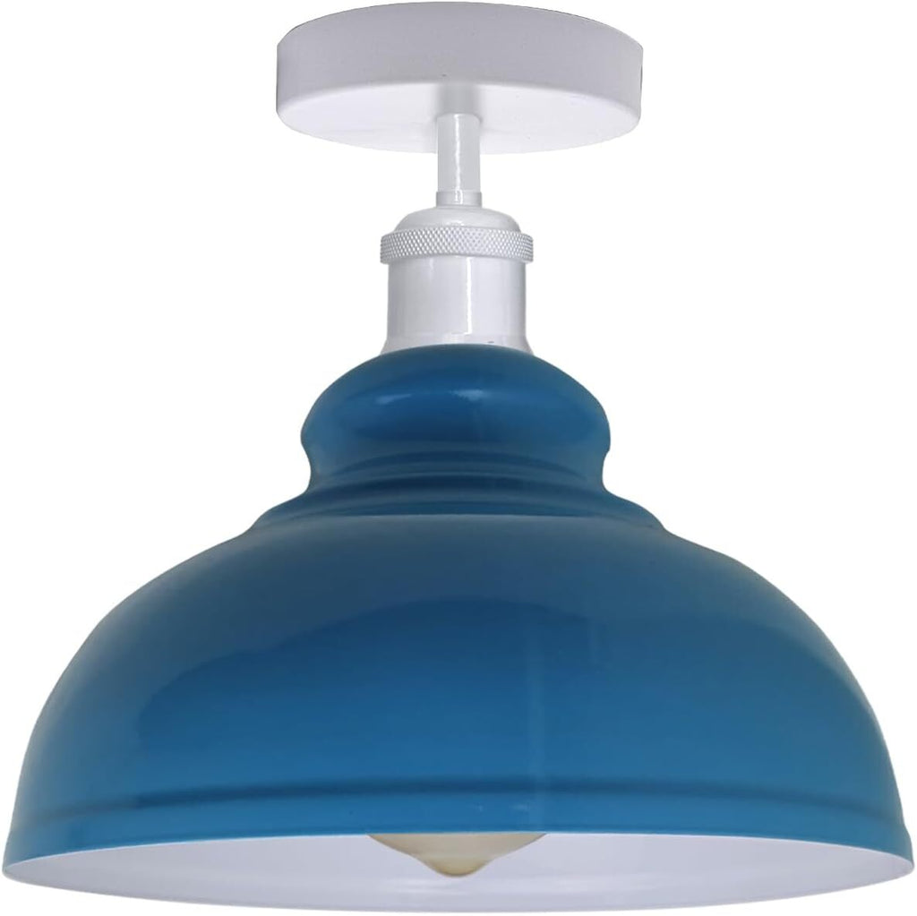 Industrial Style Flush Mount Ceiling Light with Curvy Metal Dome Shade
