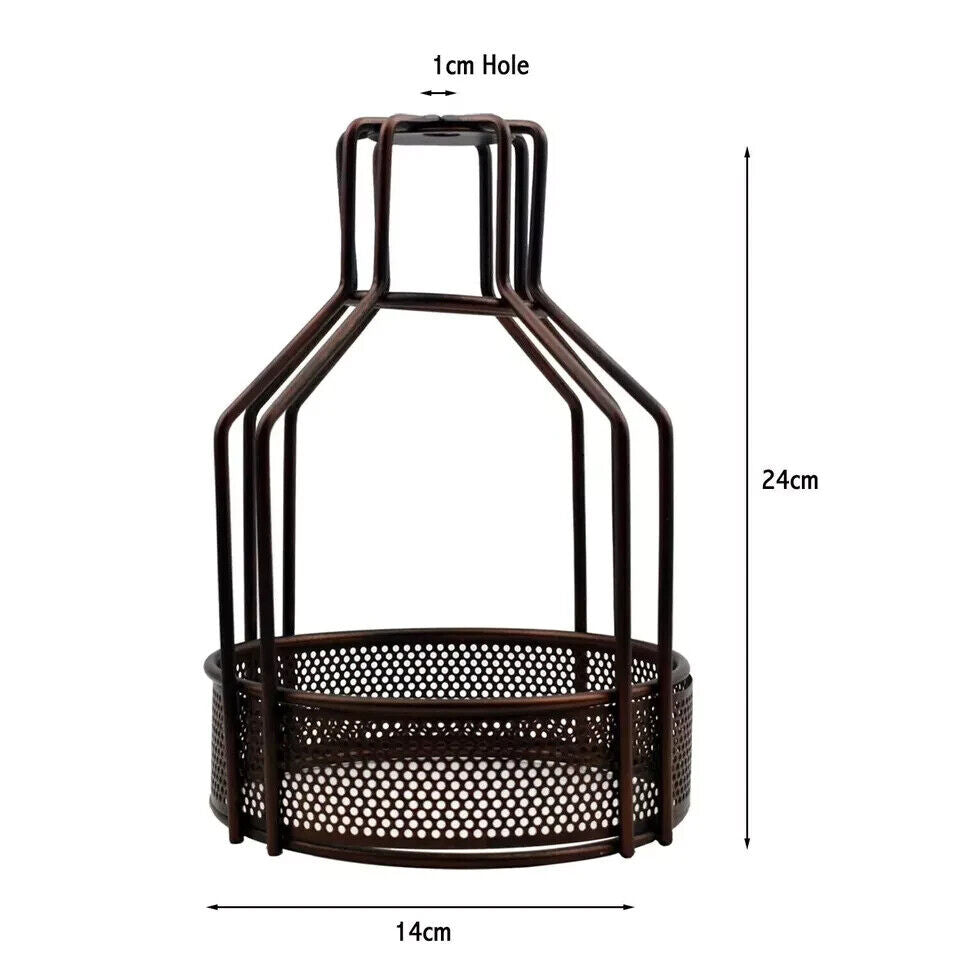 Vintage Industrial Metal Cage Pendant Lamp Shade Easy Fit Refurbished Lighting