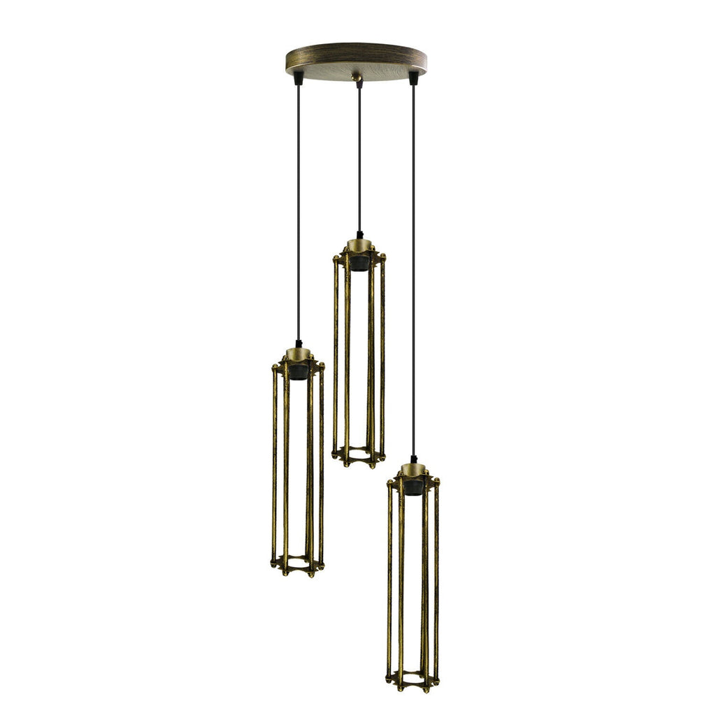 Industrial Metal Cage Pendant Light, Retro Hanging Ceiling Lamp Fixture