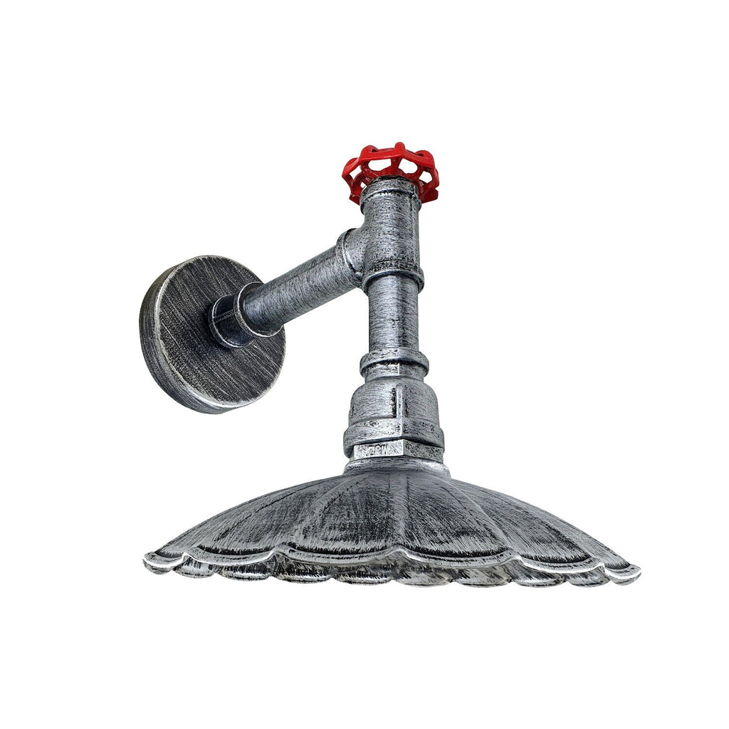 Industrial Retro Pipe Wall Light Fixture, Umbrella Shade, Durable Metal