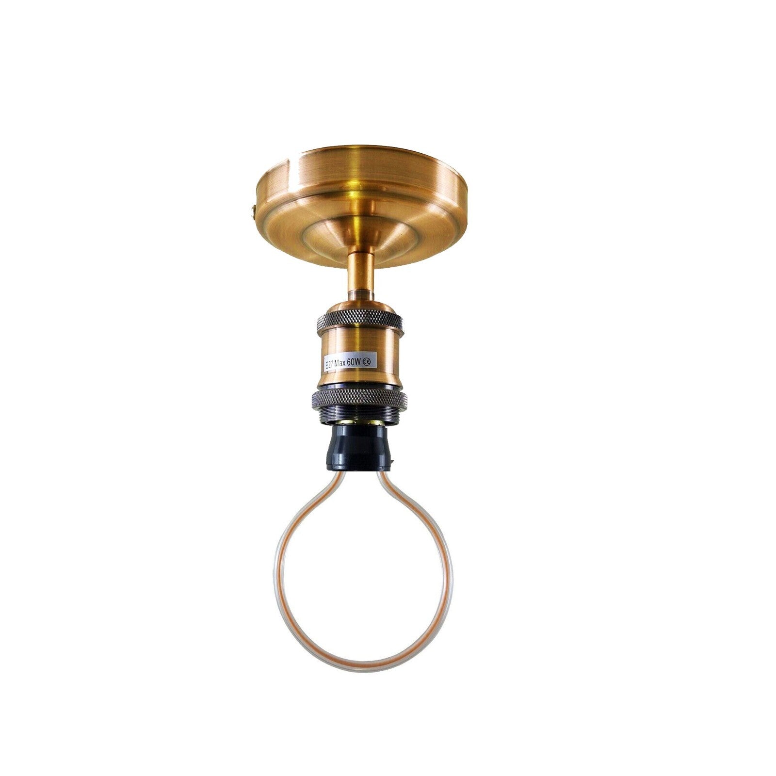 Industrial Flush Mount LED Ceiling Light Fixture, Modern Copper & Brass Finish