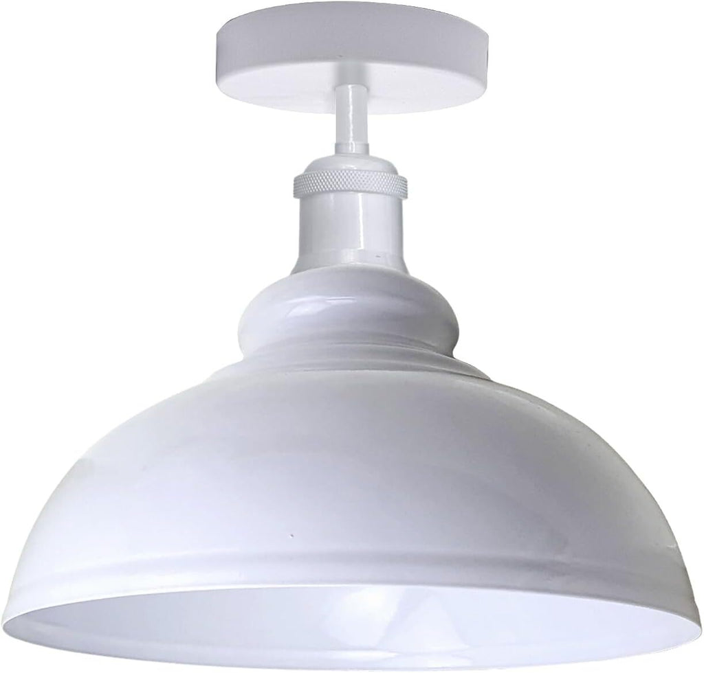 Industrial Style Flush Mount Ceiling Light with Curvy Metal Dome Shade