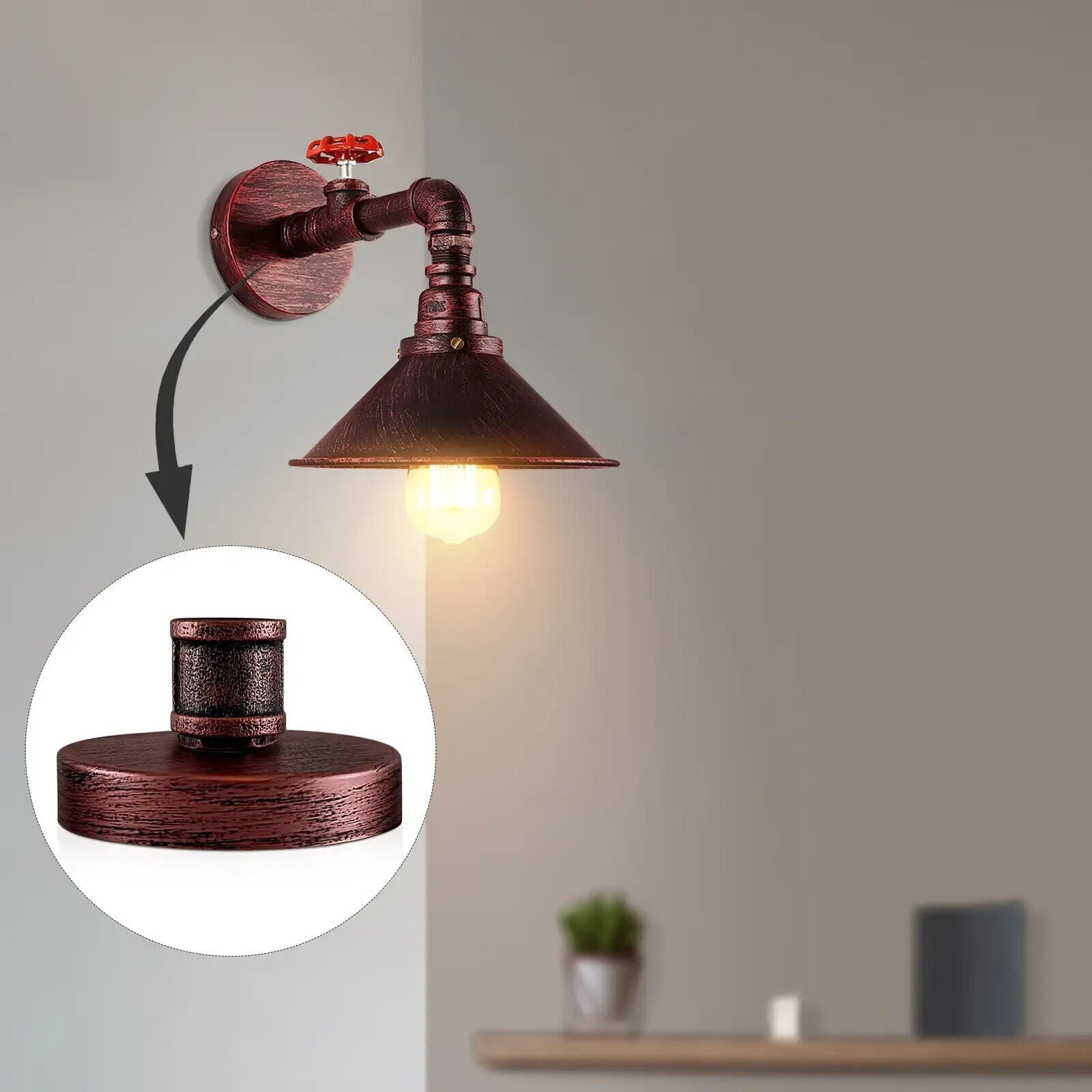 Vintage Single Outlet Metal Ceiling Rose for Wall Light ~5902