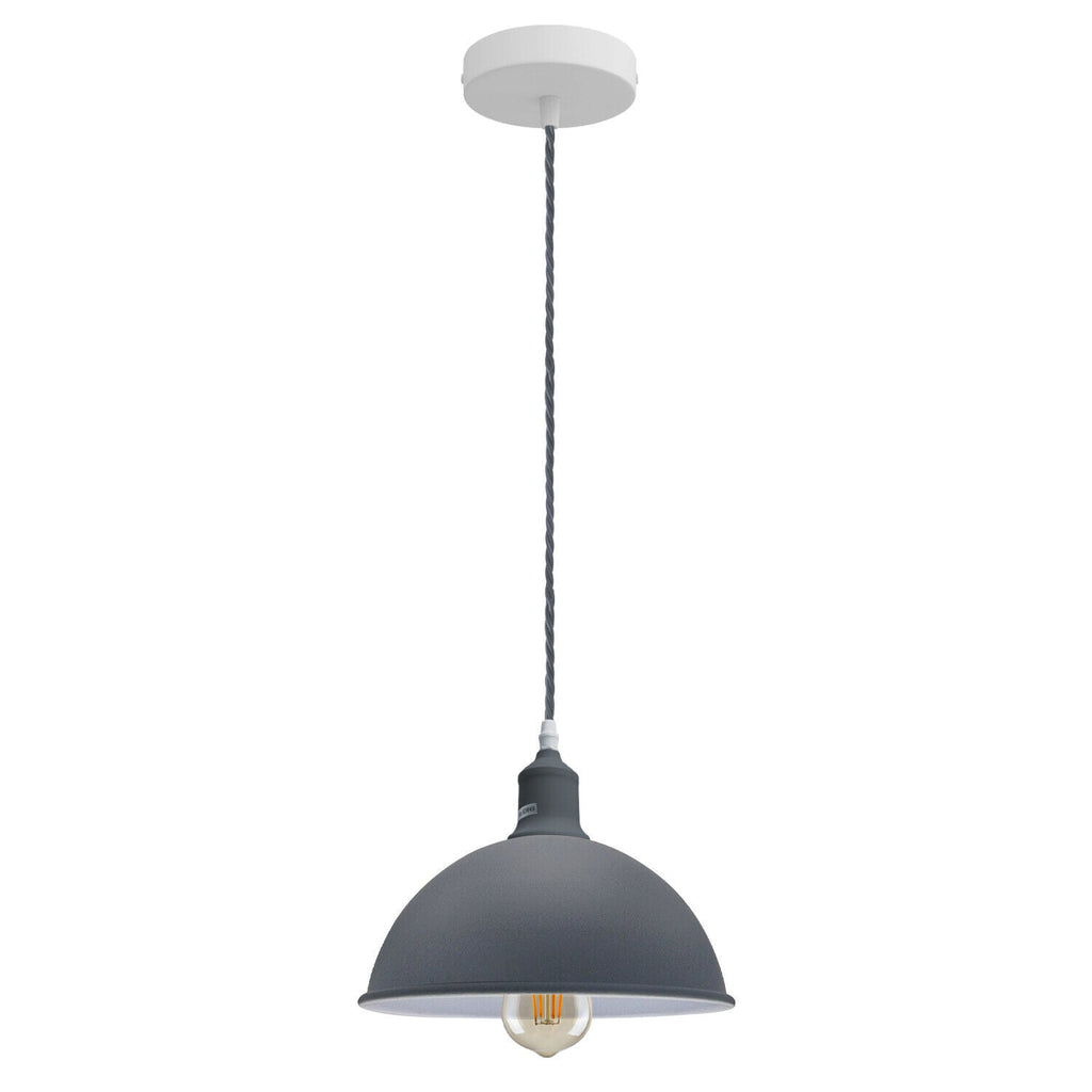 Vintage Industrial Metal Ceiling Pendant Light Shade E27 Base, Adjustable Height