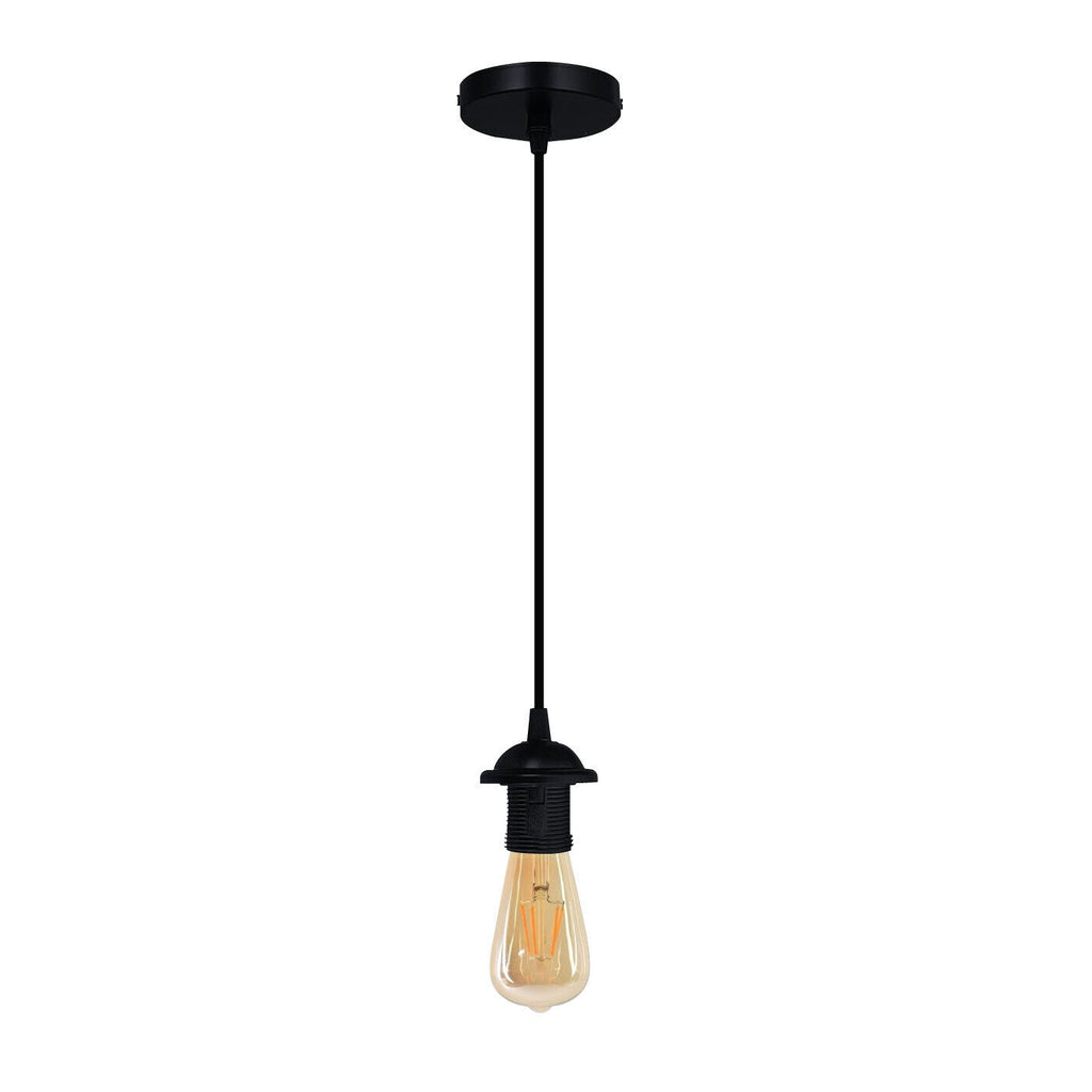 Retro Industrial E27 Pendant Light Kit, Ceiling Rose, 37.4-inch Wire