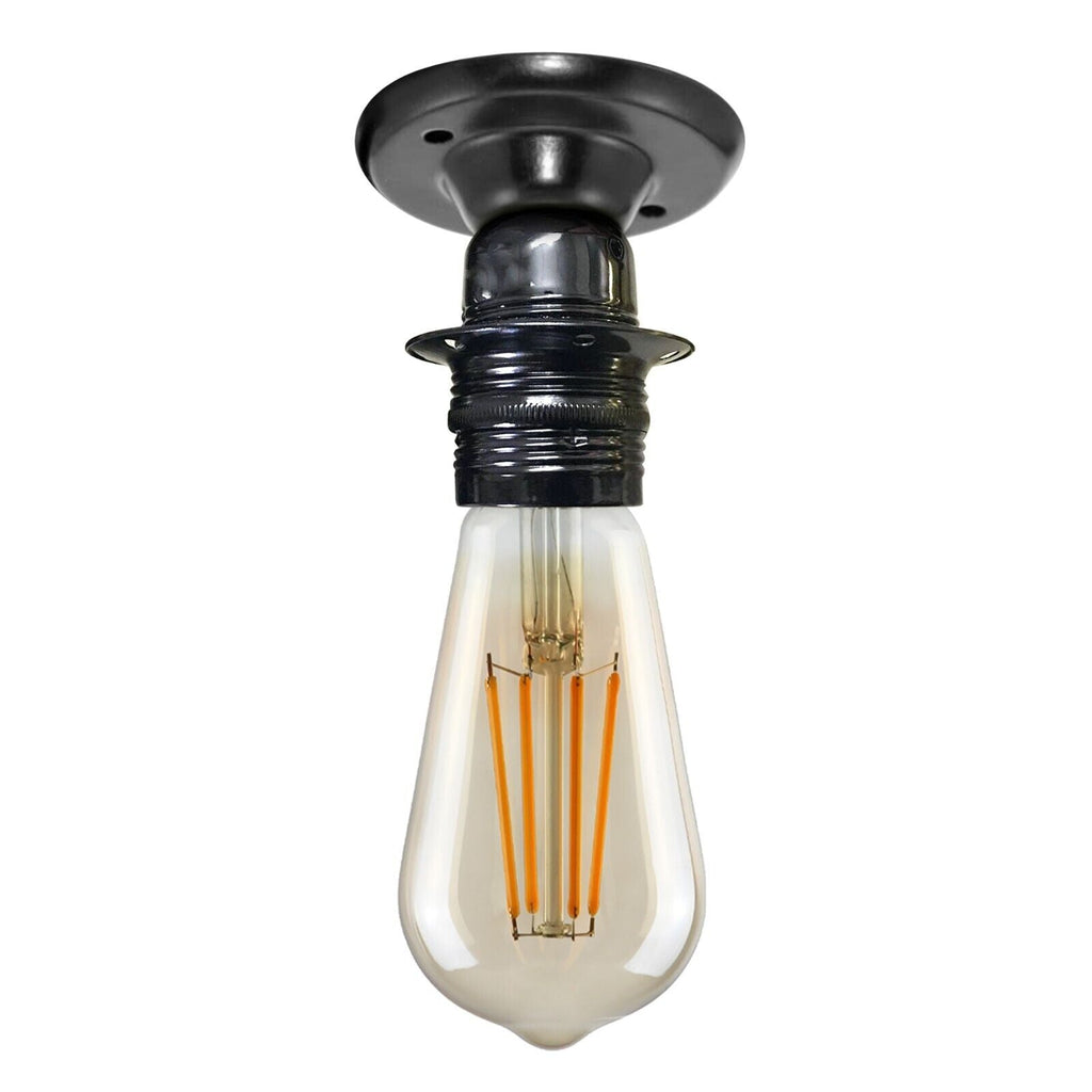 Retro Industrial E27 Lamp Bulb Holder, Edison Screw Light Fitting for Style