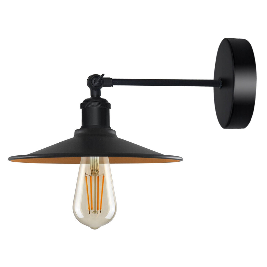 Industrial Black Metal Wall Sconce Light Fixture Retro Vintage Style Lamp
