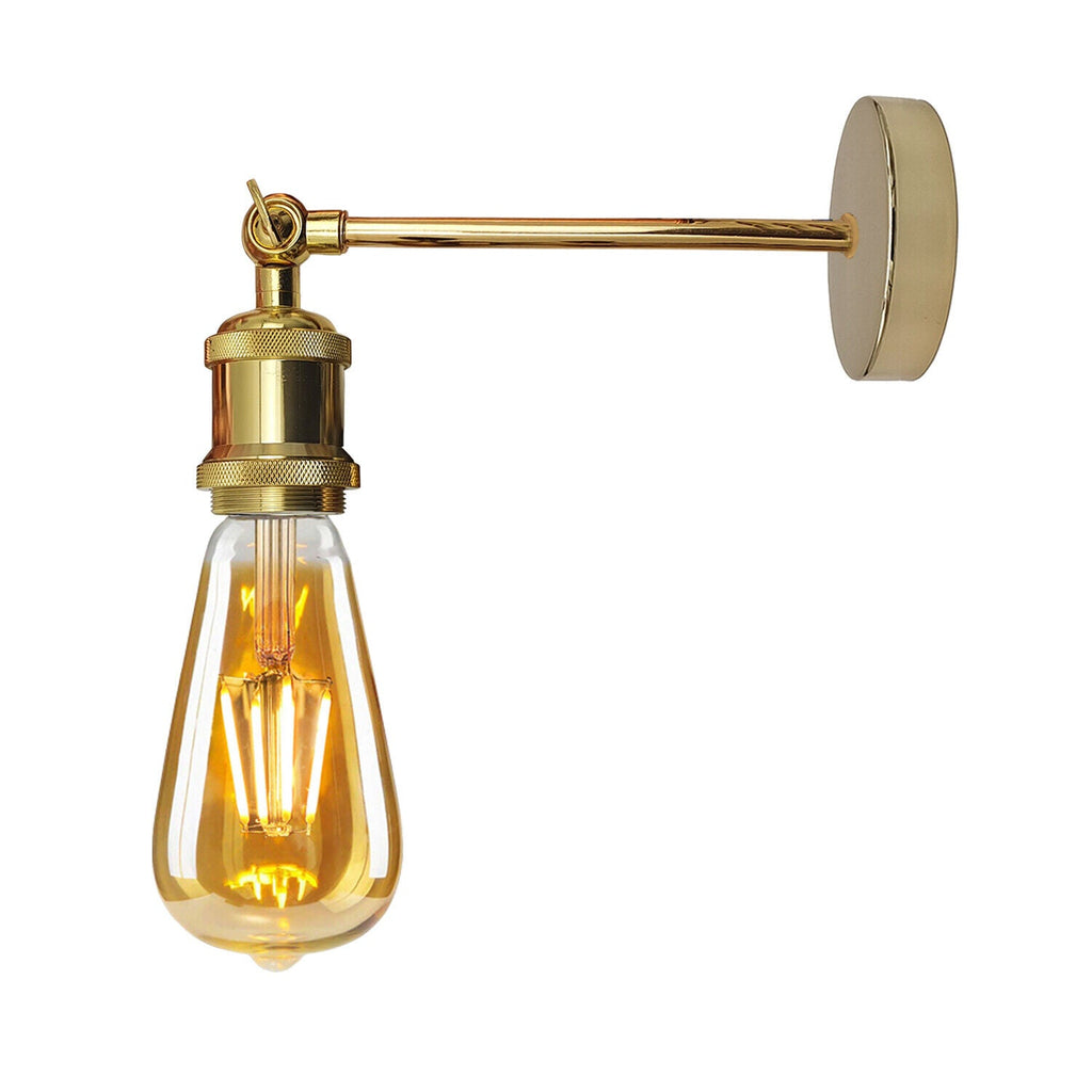 Retro Industrial Metal Wall Sconce Light with Adjustable Arm, E27 Base