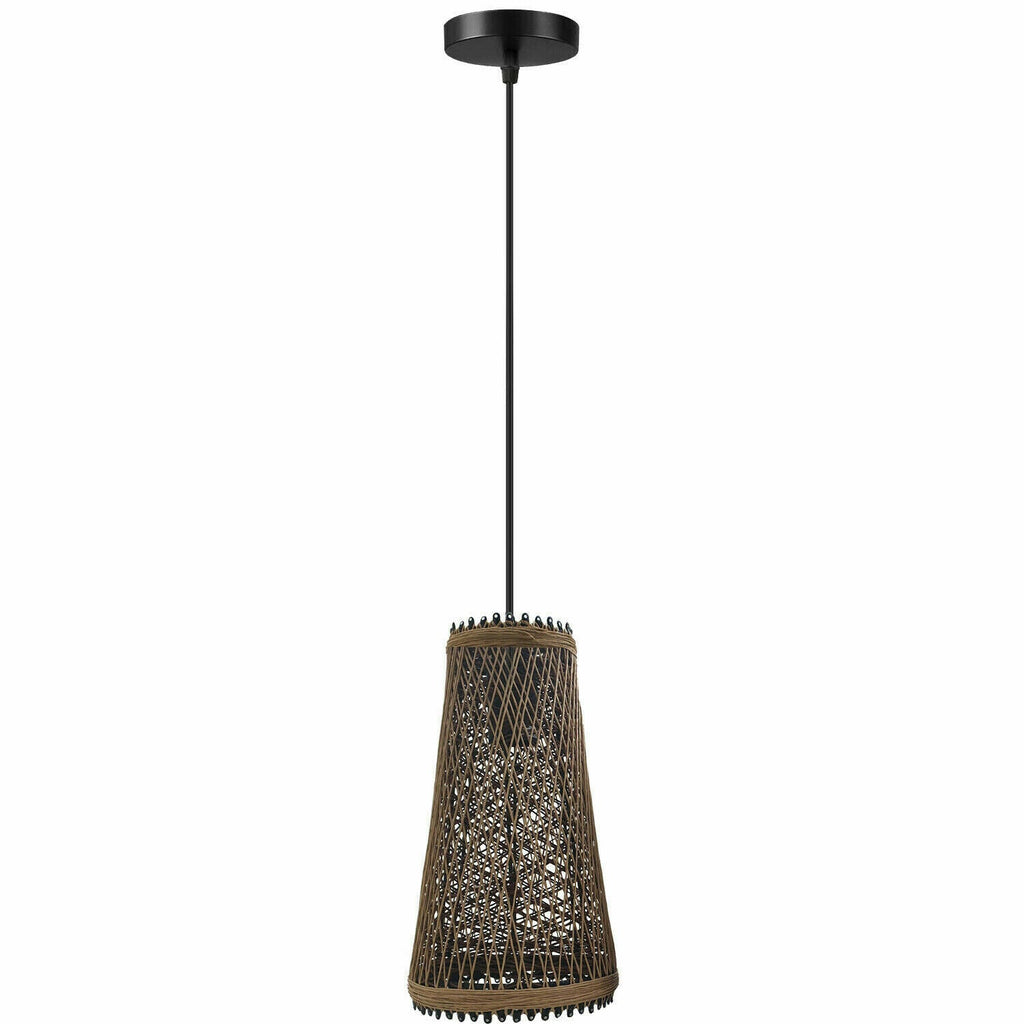 Easy Fit Woven Natural Rattan Pendant Ceiling Light ~6090